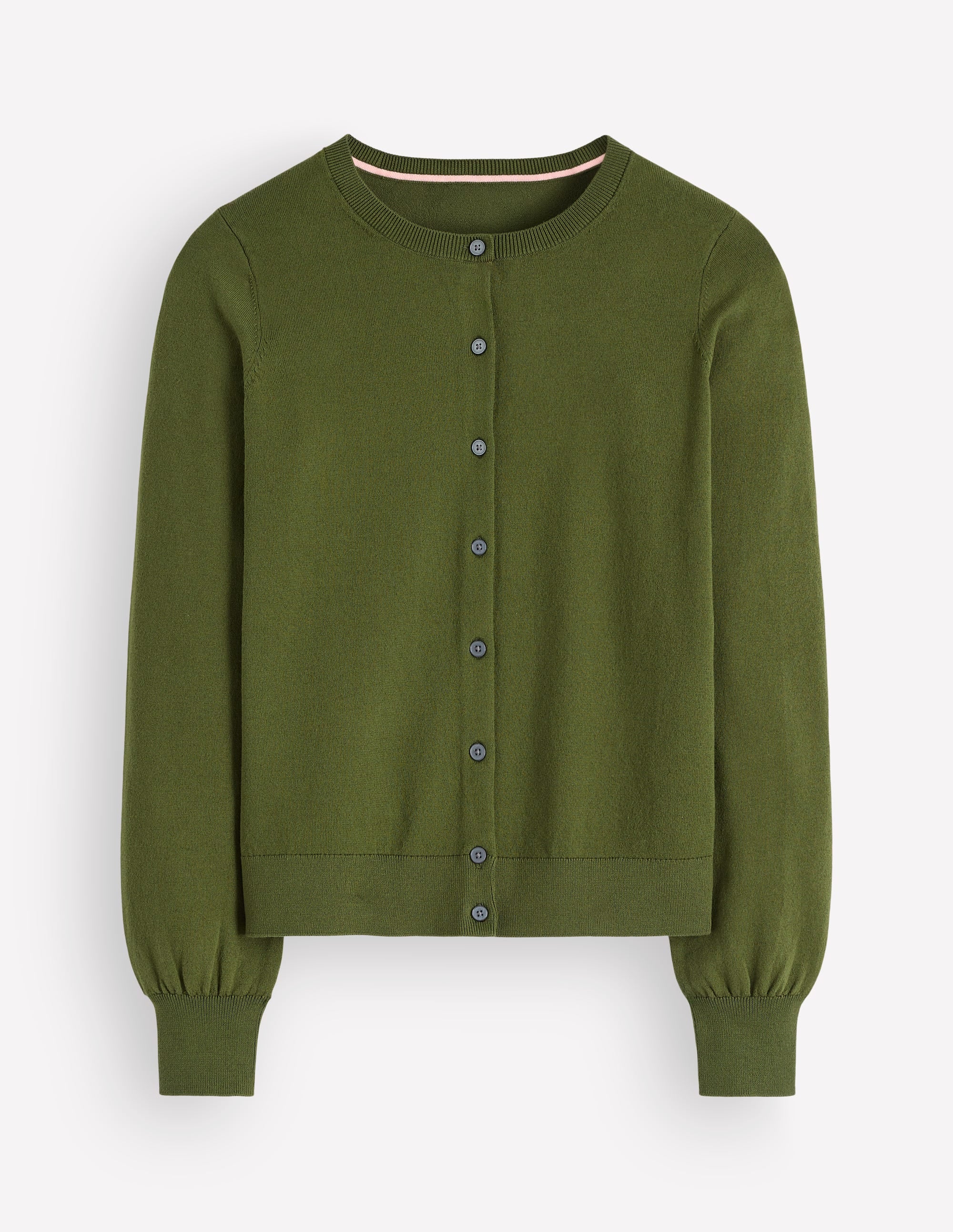 Camilla Cotton Crew Cardigan-Forest Green - Image 6