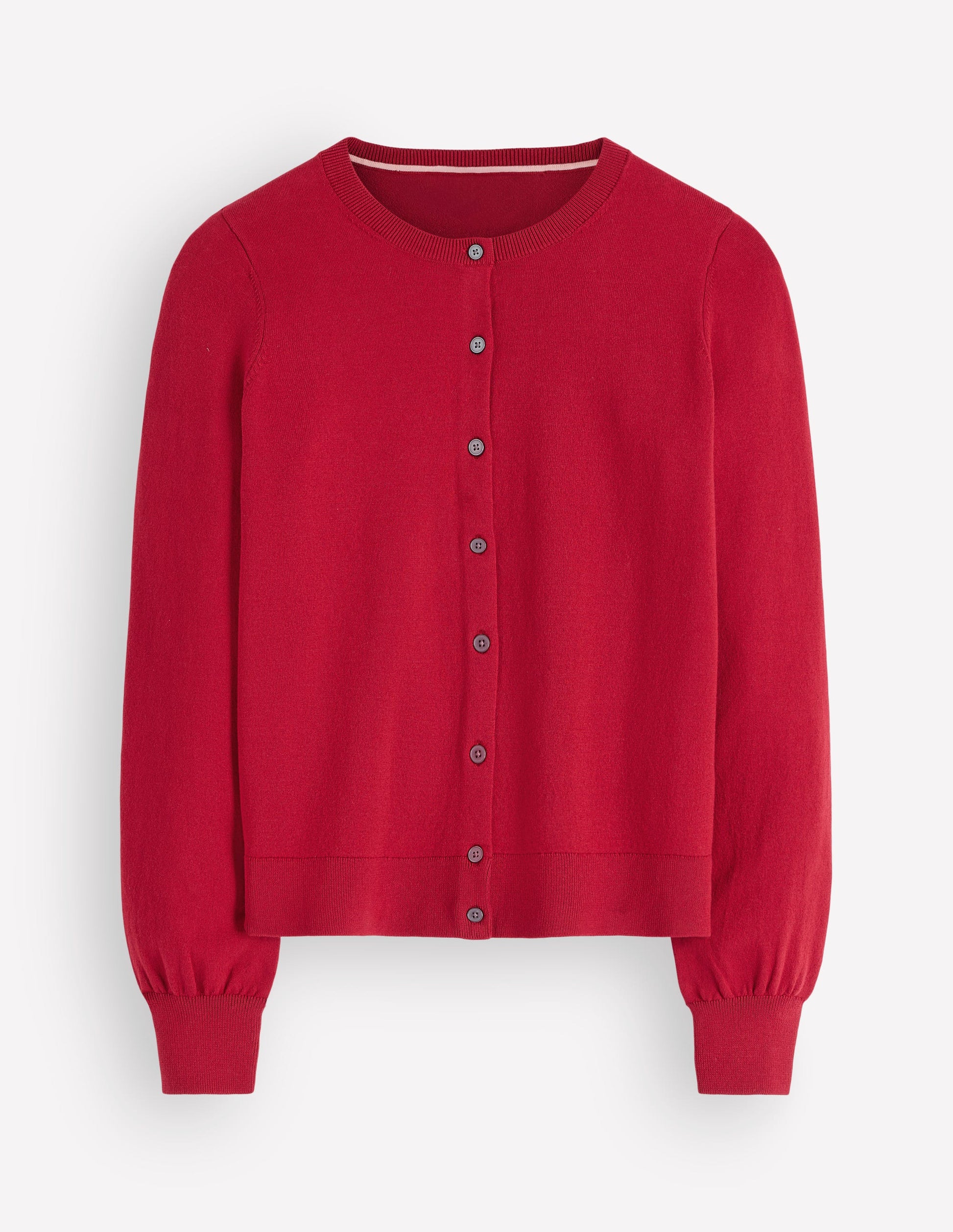 Camilla Cotton Crew Cardigan-Crimson Red-7