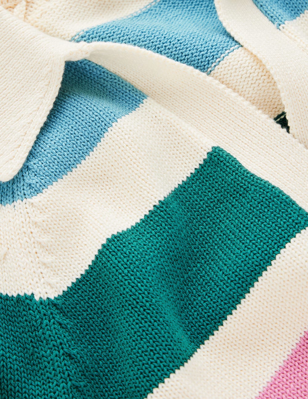 Lucy Cotton Henley Jumper-Multi Stripe-8