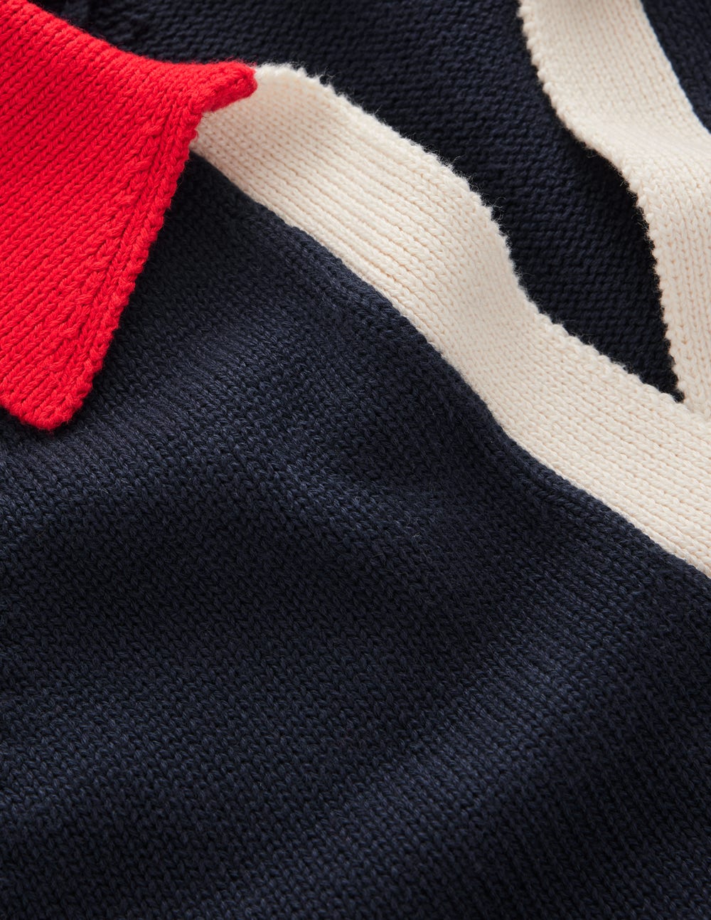 Lucy Cotton Henley Jumper-Navy Colourblock - Image 7