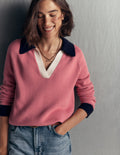Lucy Cotton Henley Jumper-Forminca Pink