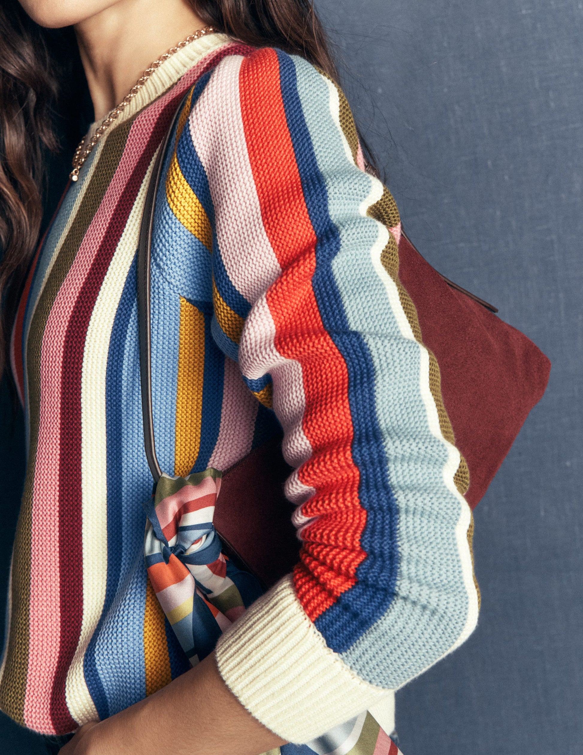 Textured Stitch Jumper-Multi Stripe-2