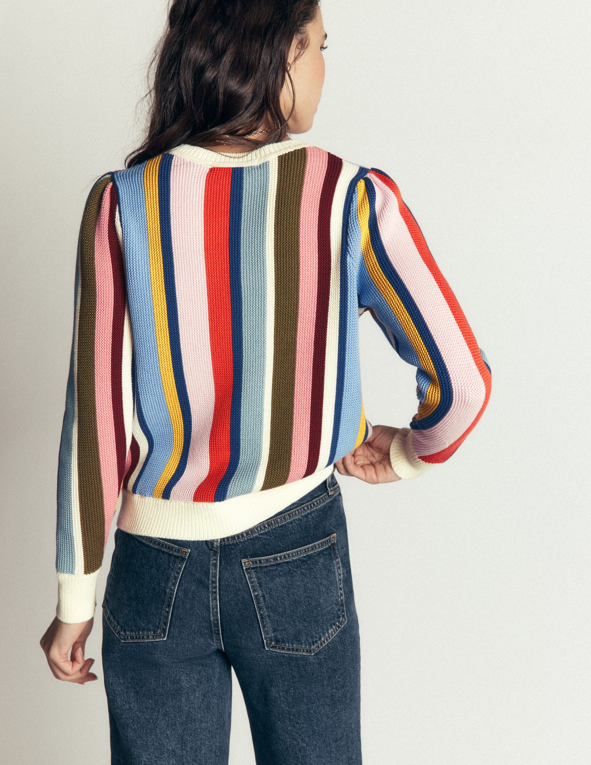 Textured Stitch Jumper-Multi Stripe-3