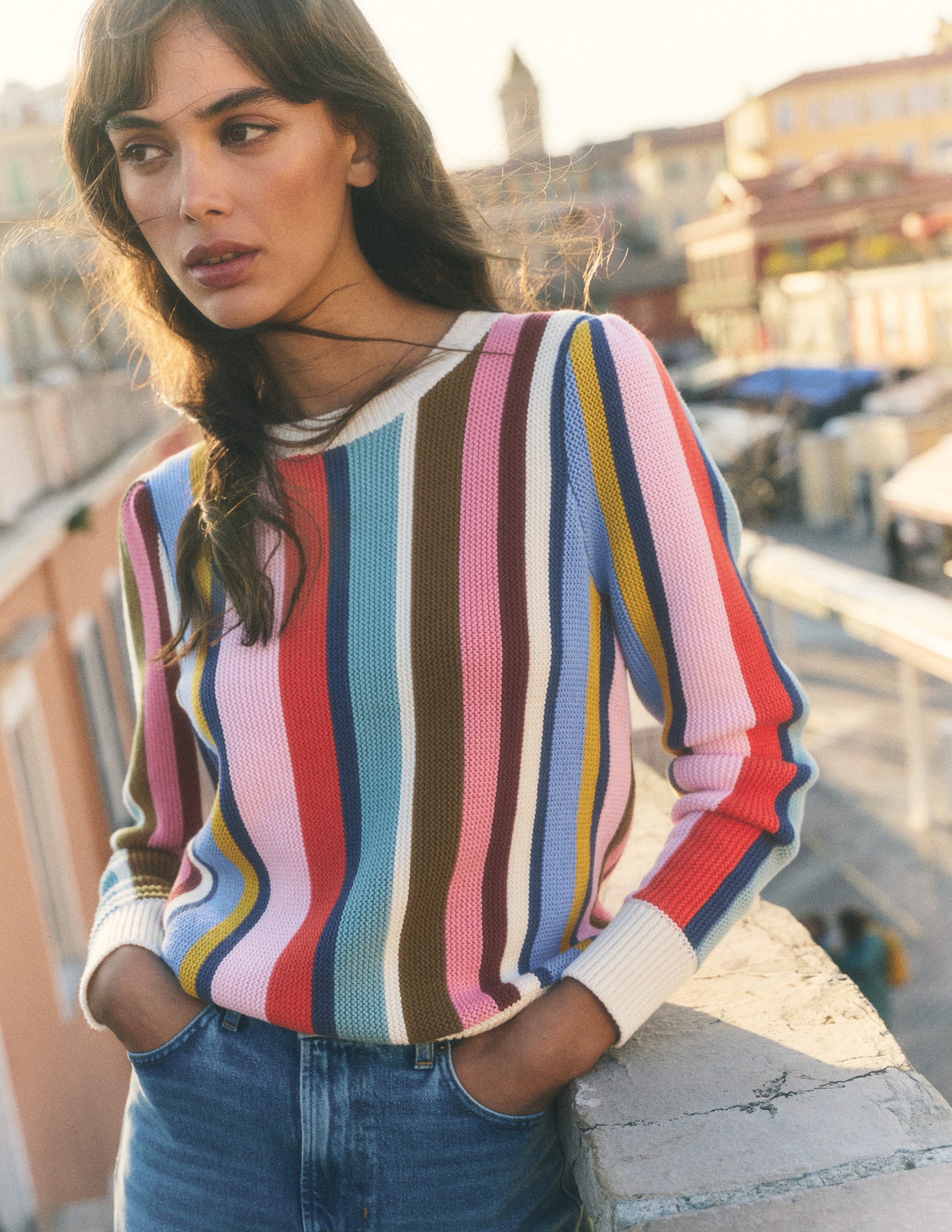 Textured Stitch Jumper-Multi Stripe-6