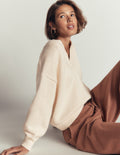 Lucy Cotton V-neck Jumper-Ivory