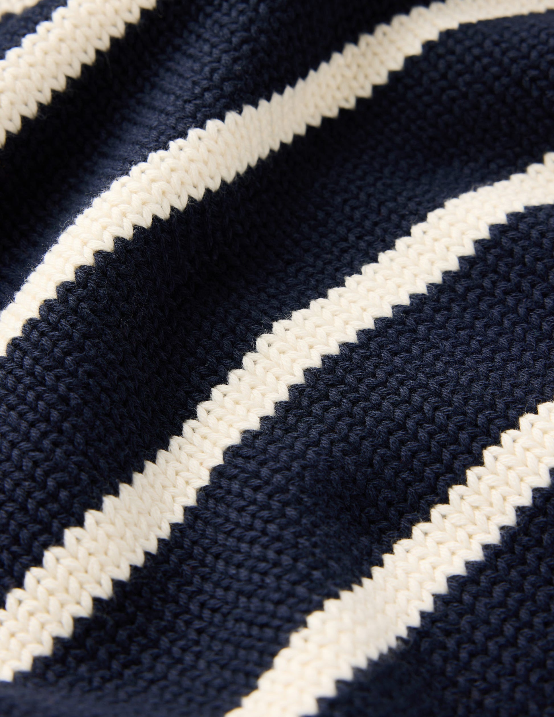 Lucy Cotton V-neck Jumper-Navy, Ivory-8