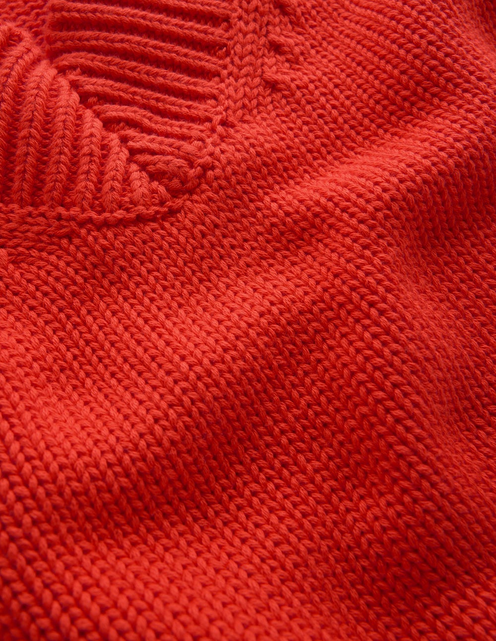 Lucy Cotton V-neck Jumper-Sunset Orange - Image 9