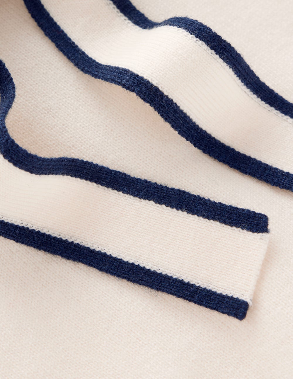 Bow Neck Knitted T-shirt-Ivory-8