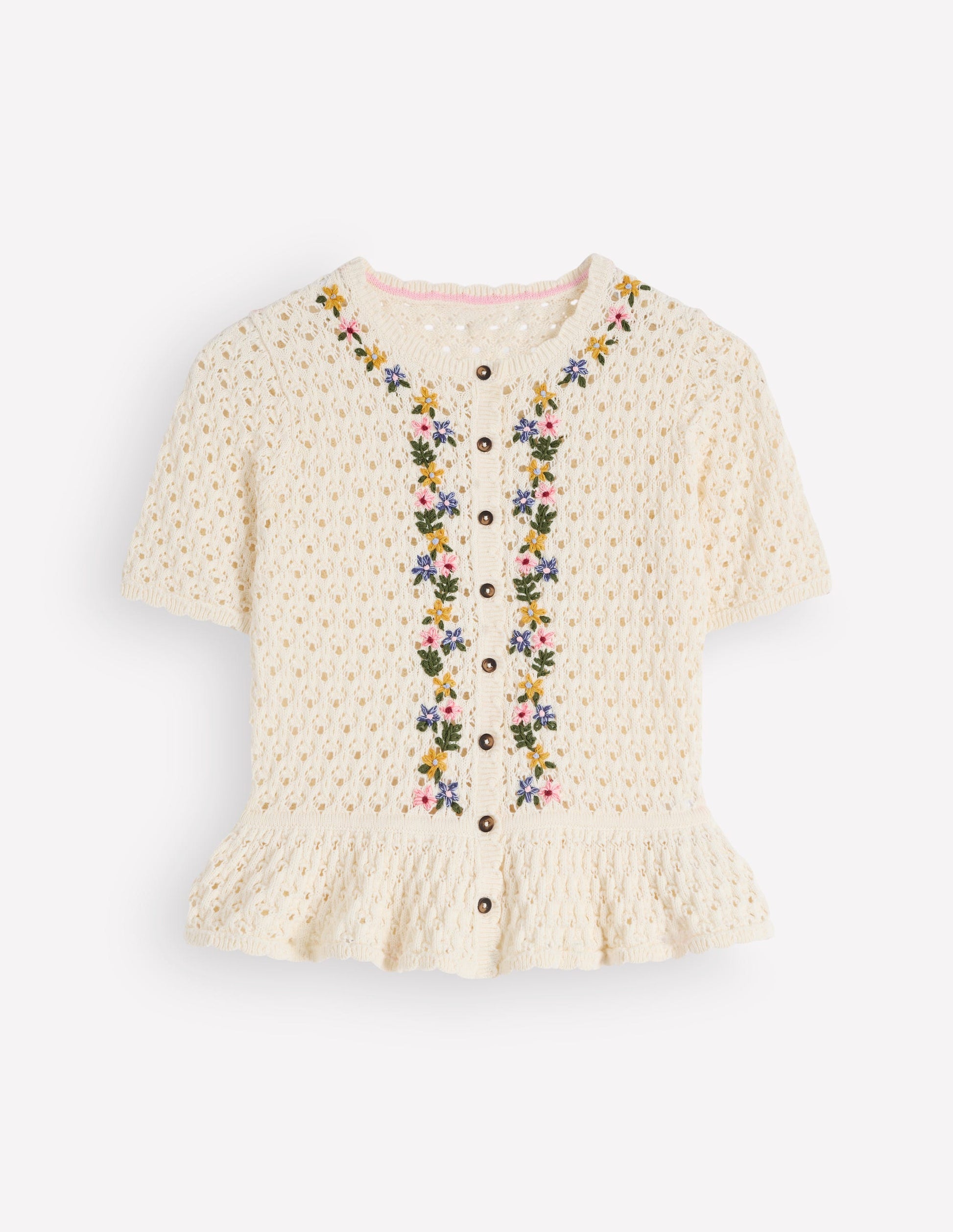 Embroidered Pointelle Cardigan-Ivory Embroidered-7