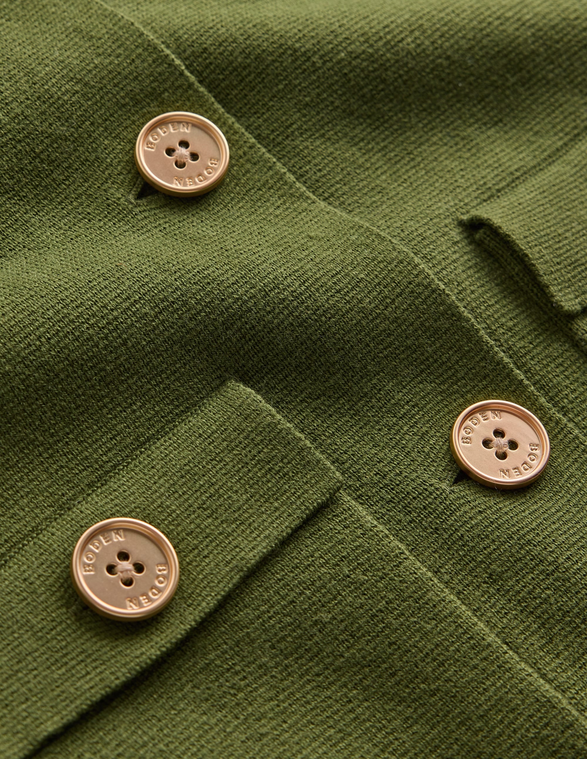 Phoebe Collared Knitted Jacket-Forest Green - Image 6