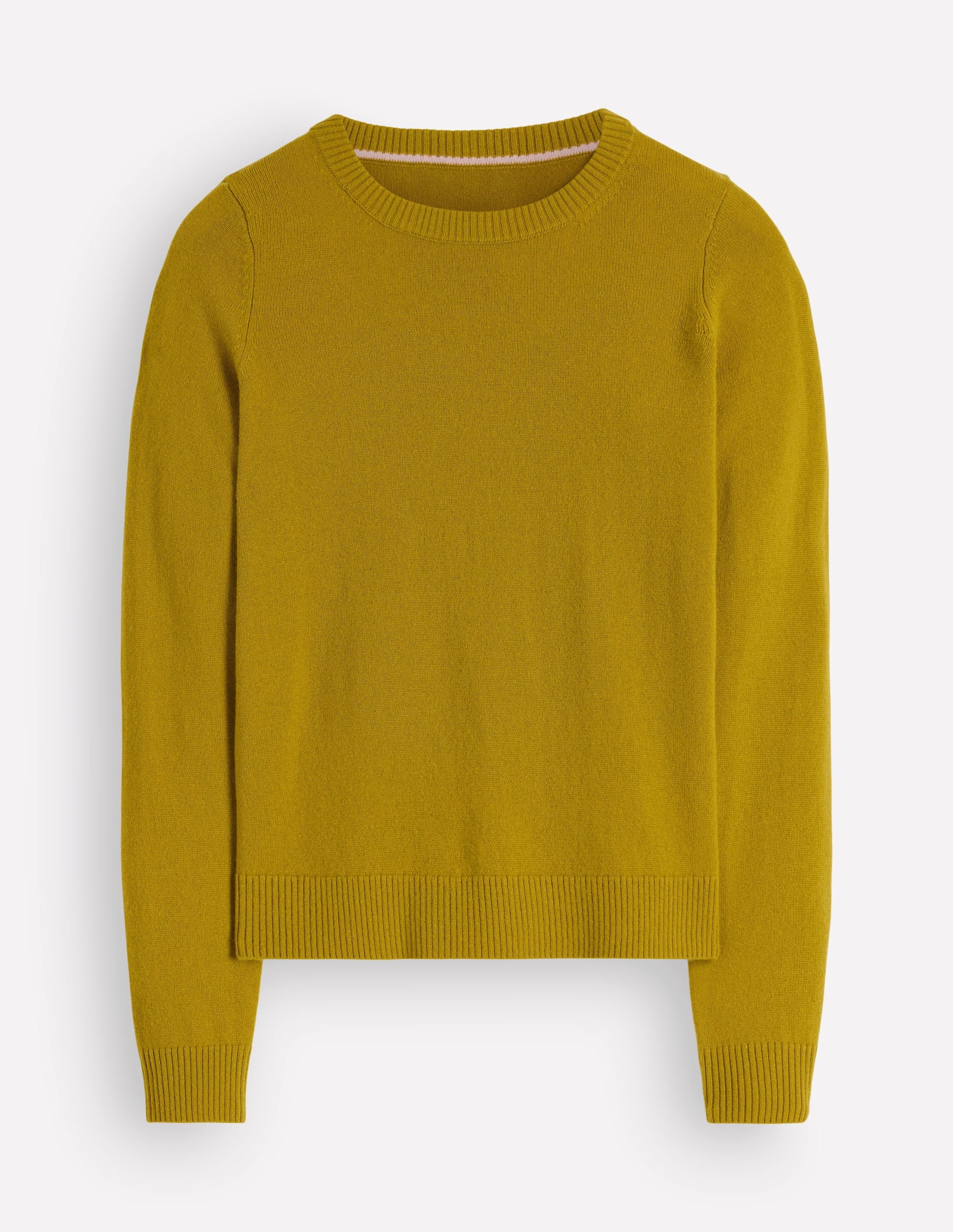 Elsie Cashmere Crew Jumper-Spiced Yellow - Image 6