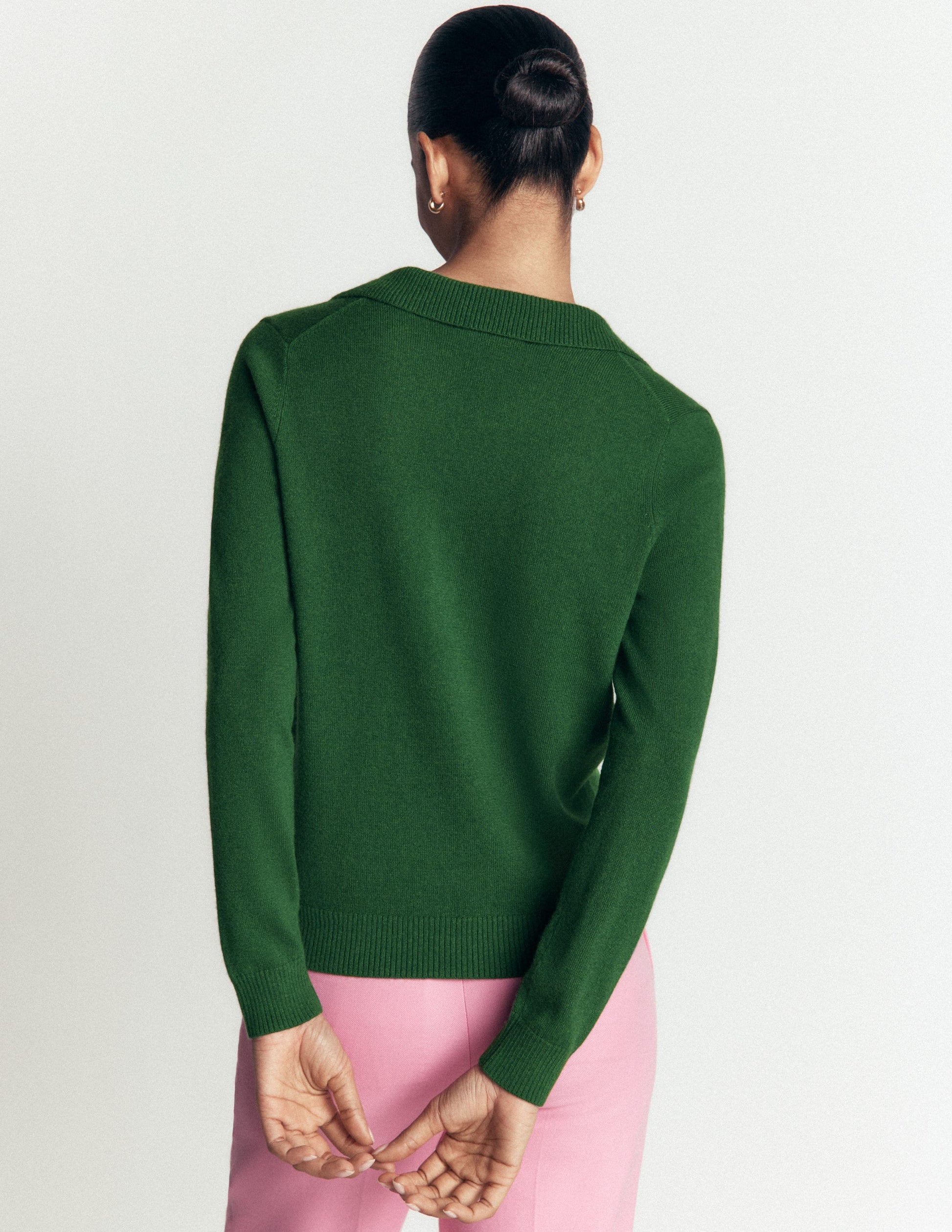 Elsie Cashmere Henley Jumper-Fresh Green-3