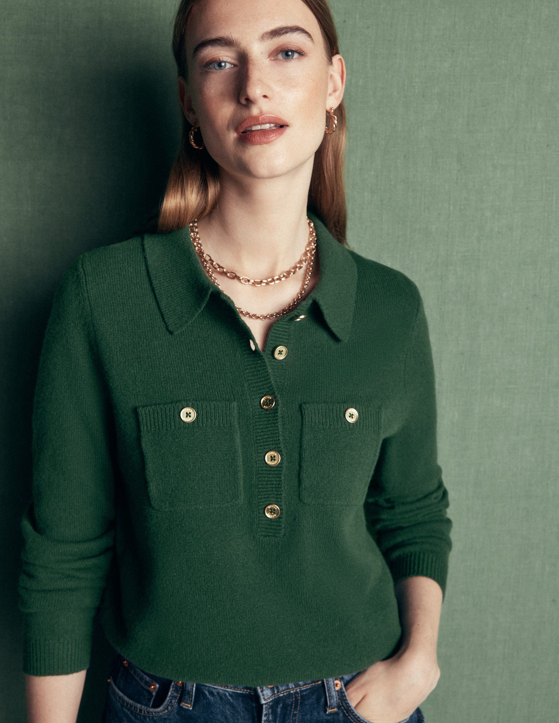 Marianne Merino Wool Jumper-Hunter Green-1