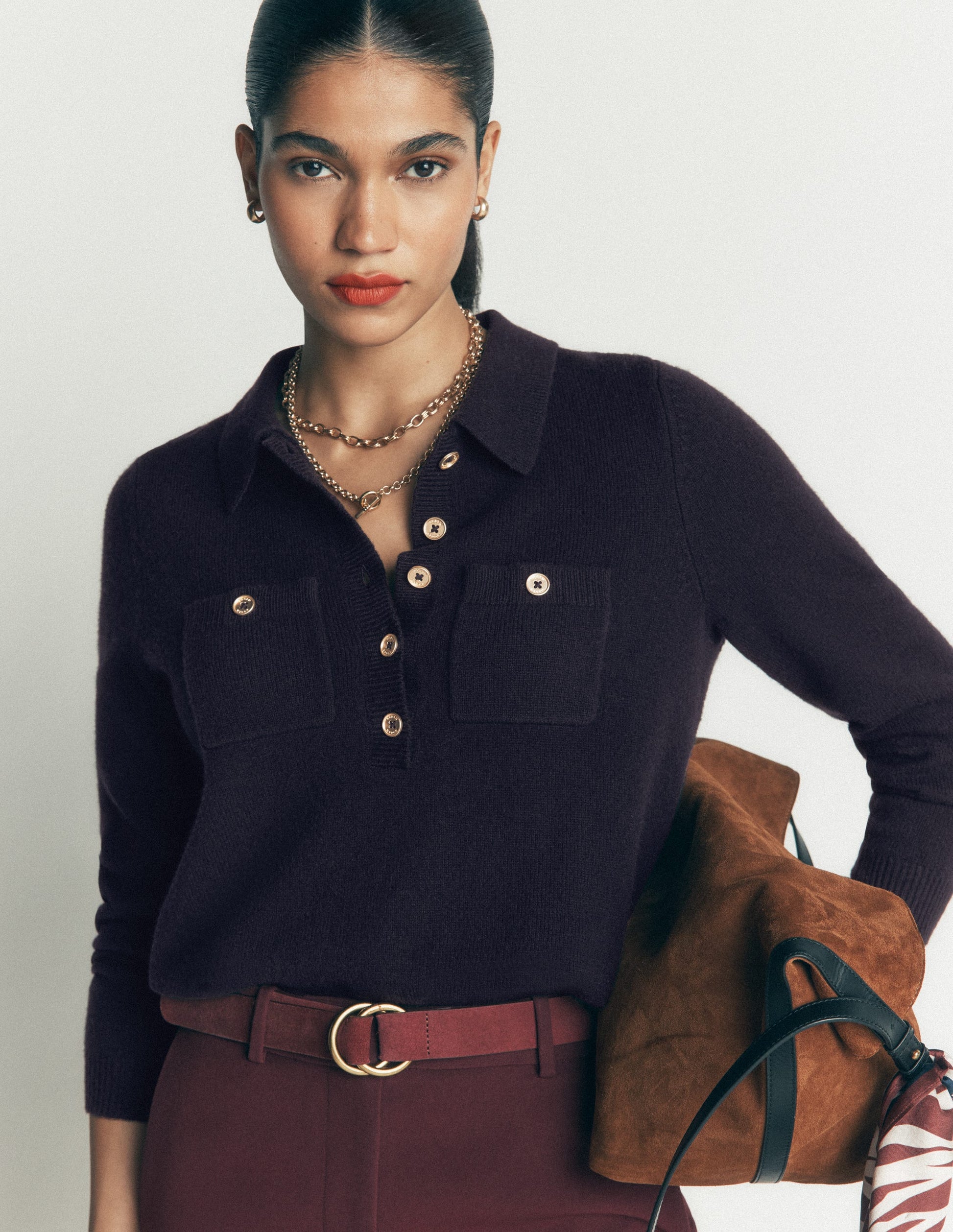 Marianne Merino Wool Jumper-Navy-3
