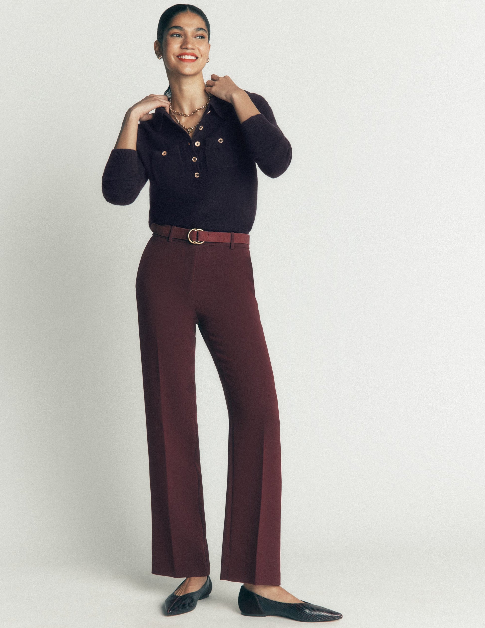 Marianne Merino Wool Jumper-Navy-5
