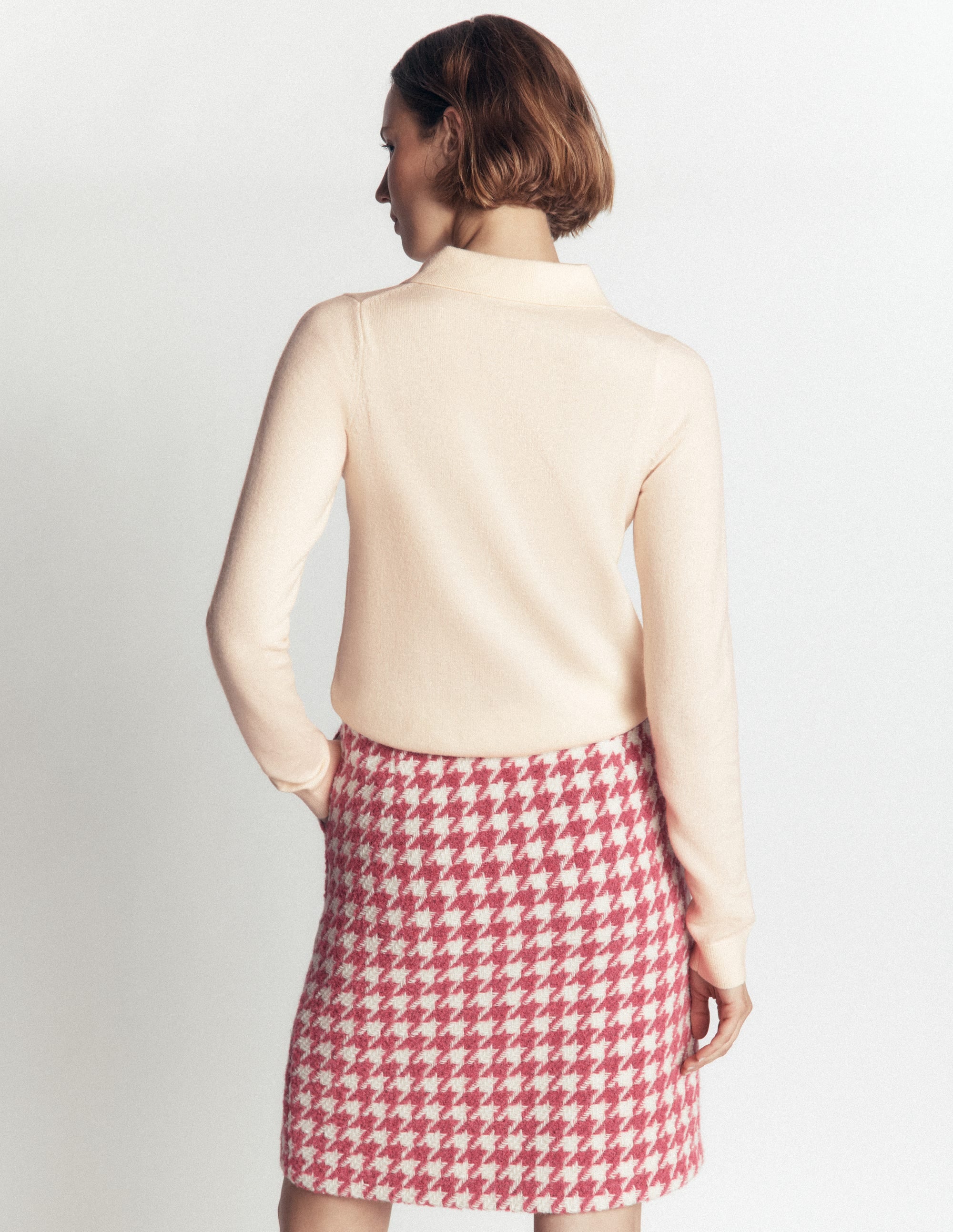 Bow Neck Knitted Jumper-Ivory - Image 3
