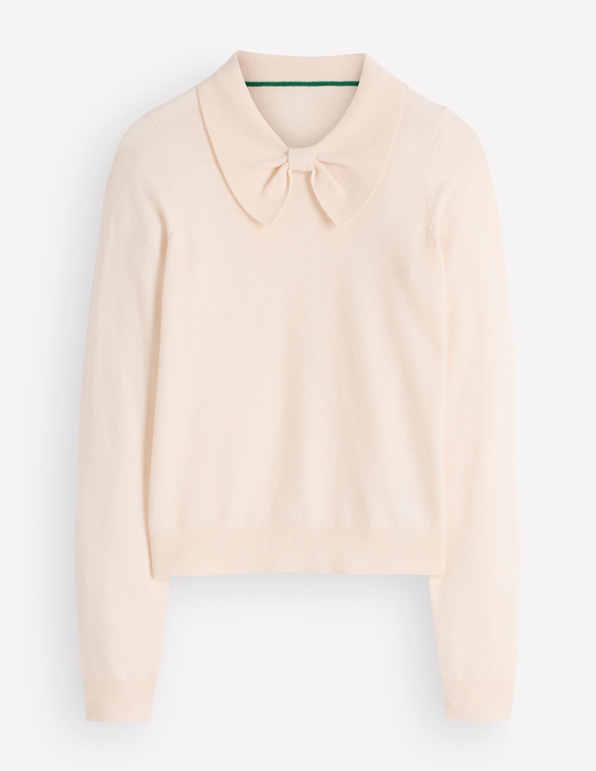 Bow Neck Knitted Jumper-Ivory - Image 5