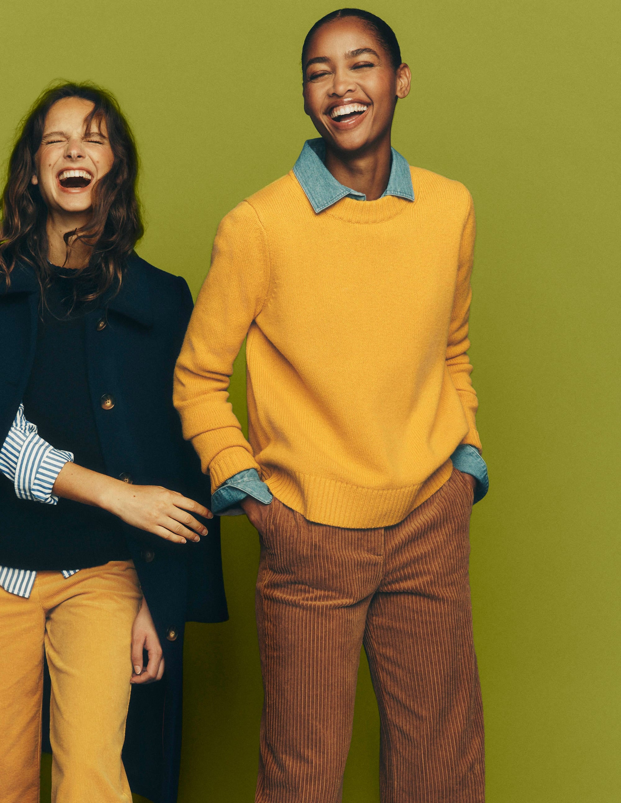 Marta Merino Wool Crew Jumper-Honey Yellow - Image 2