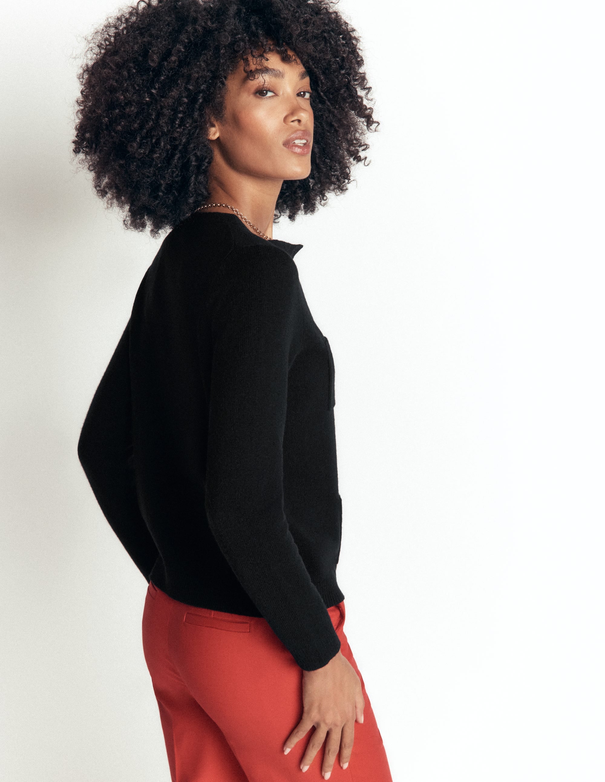 Marianne Merino Wool Cardigan-Black - Image 2