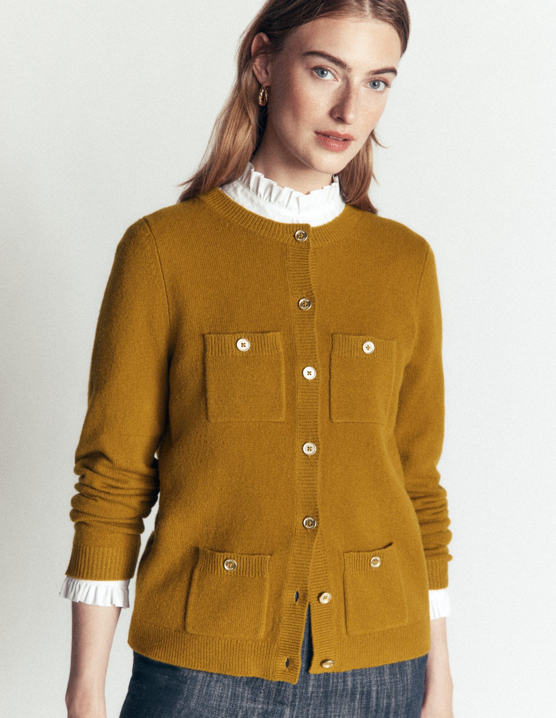 Marianne Merino Wool Cardigan-Spiced Chai-4