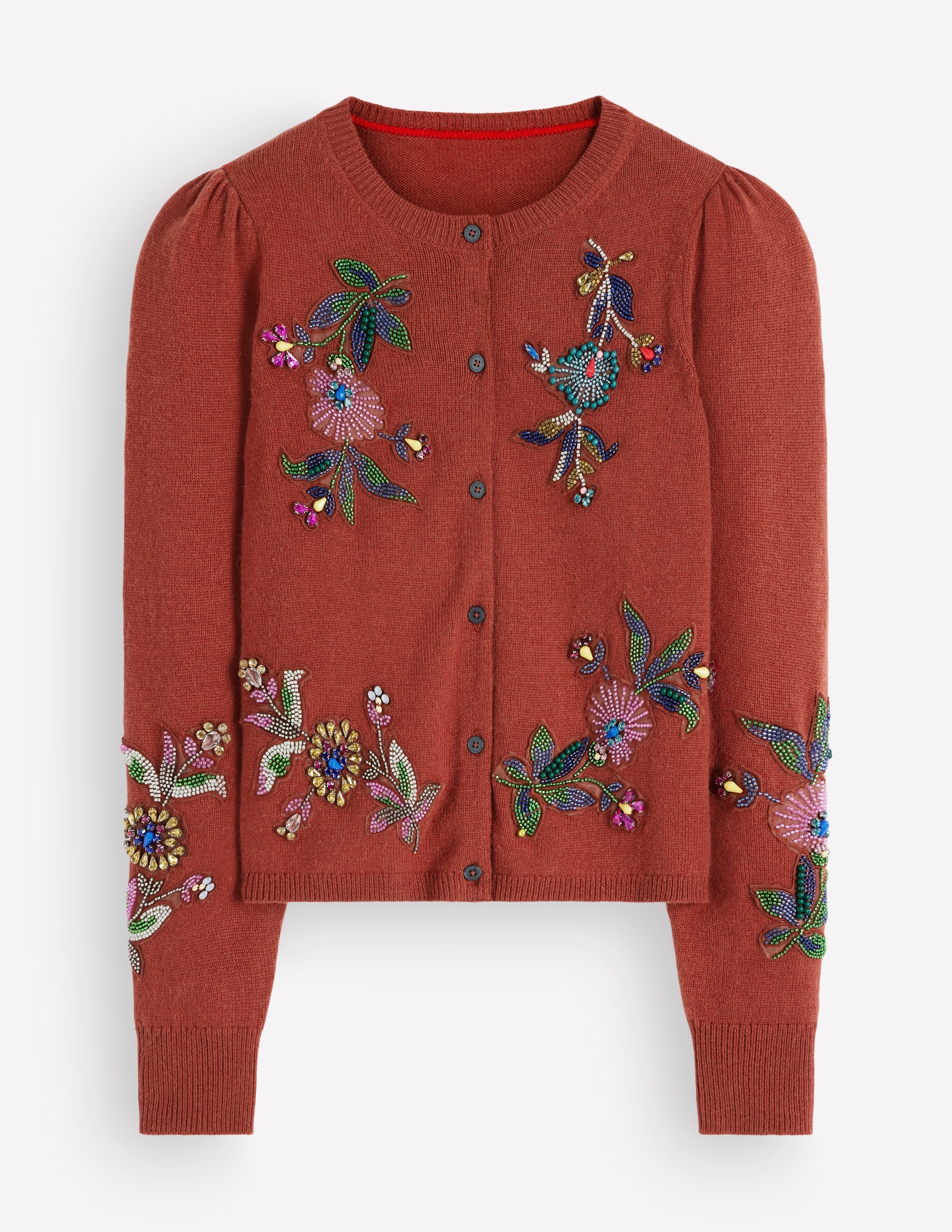 Ria Embellished Knit Cardigan-Gingerbread - Image 7