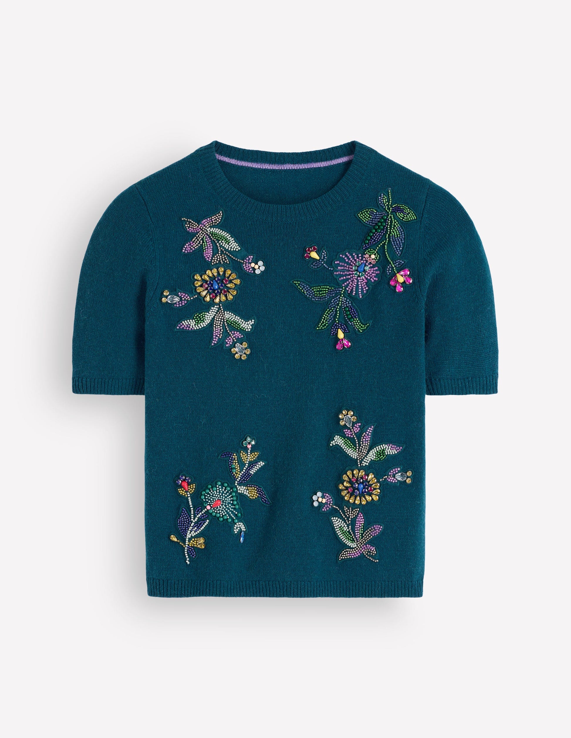 Ria Embellished Knit T-Shirt-Deep Aurora Blue-7