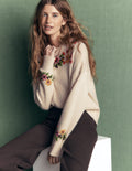 Ella Embroidered Knit Jumper-Ivory Embroidery