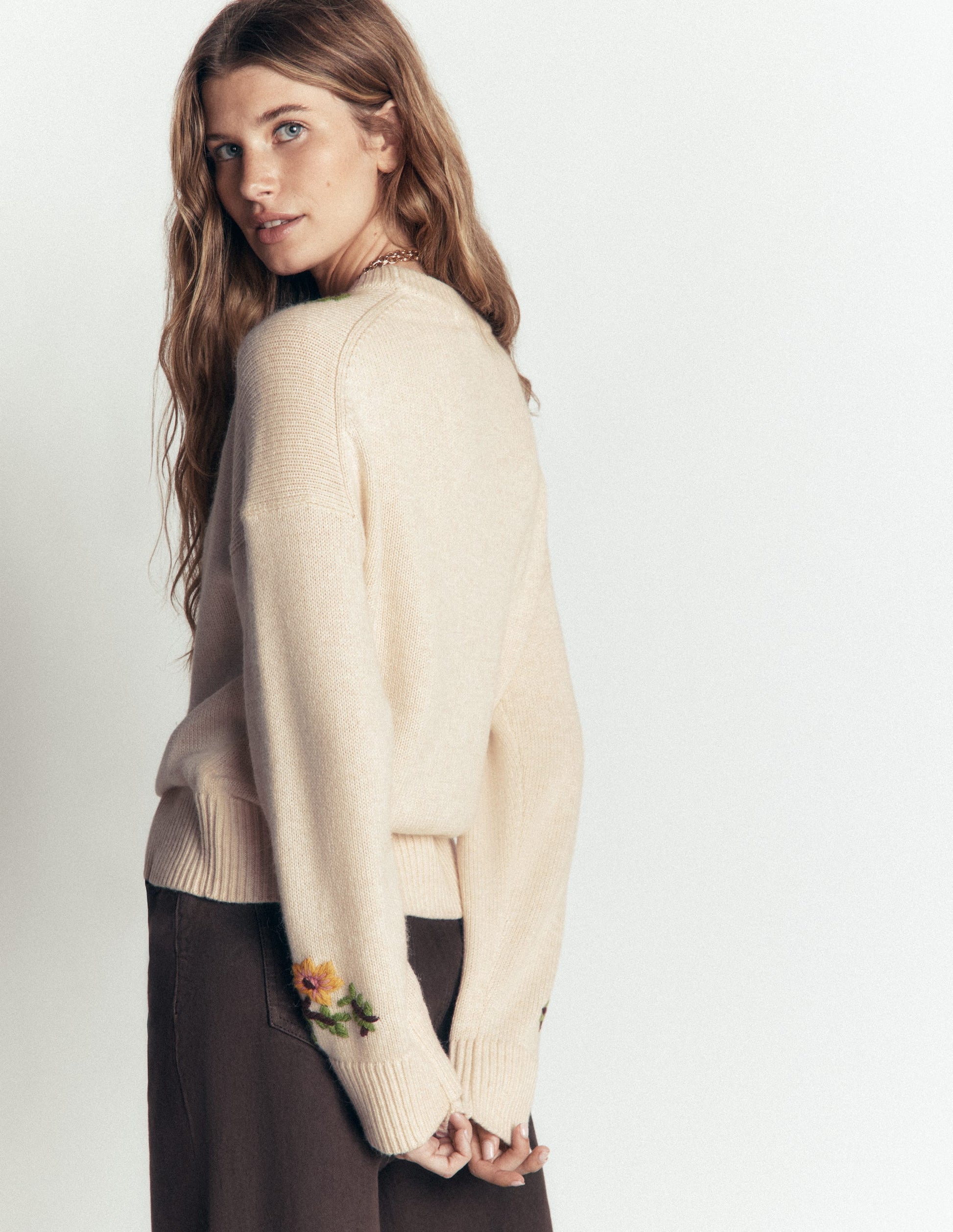 Ella Embroidered Knit Jumper-Ivory Embroidery-3