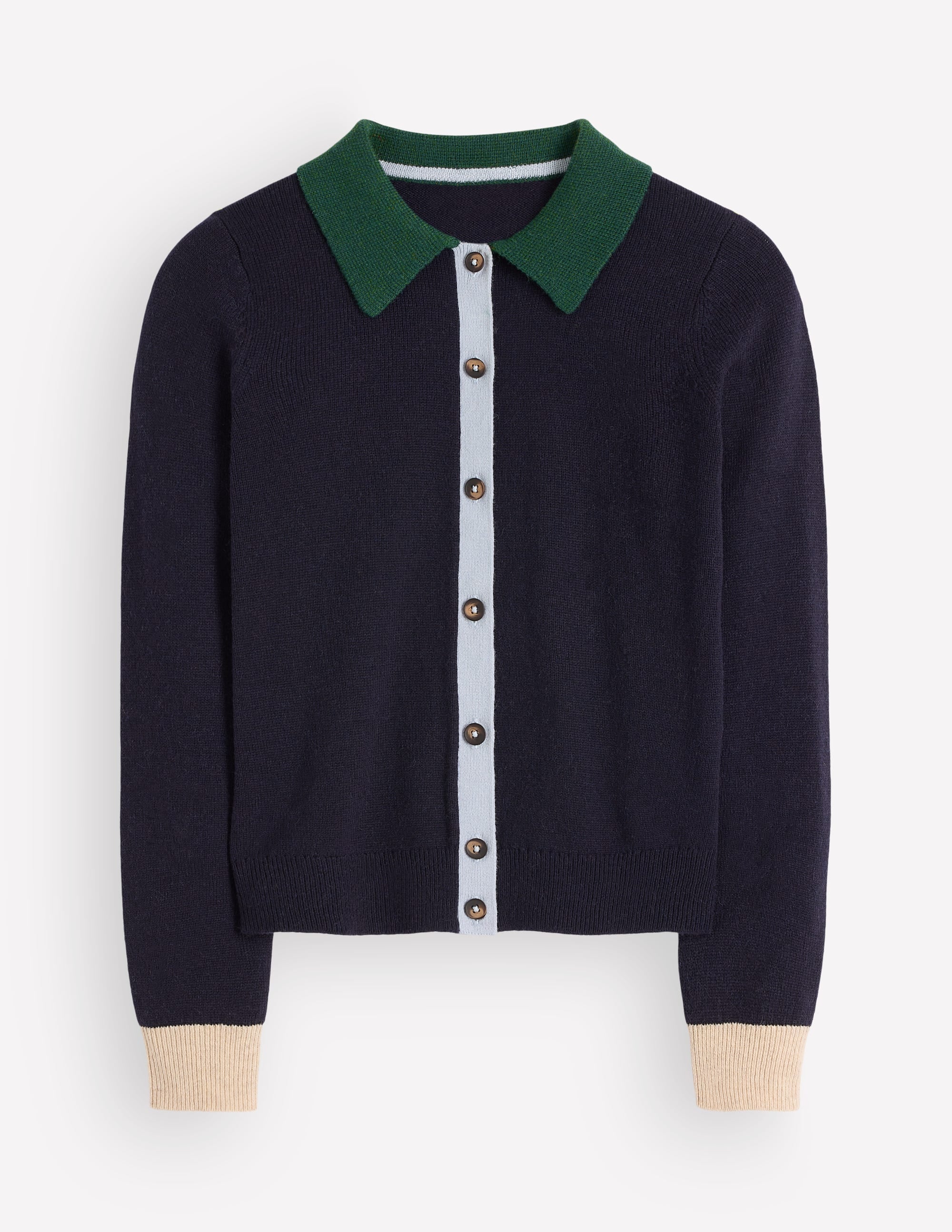 Ariadne Alpaca Blend Cardigan-Navy Colour Block - Image 5