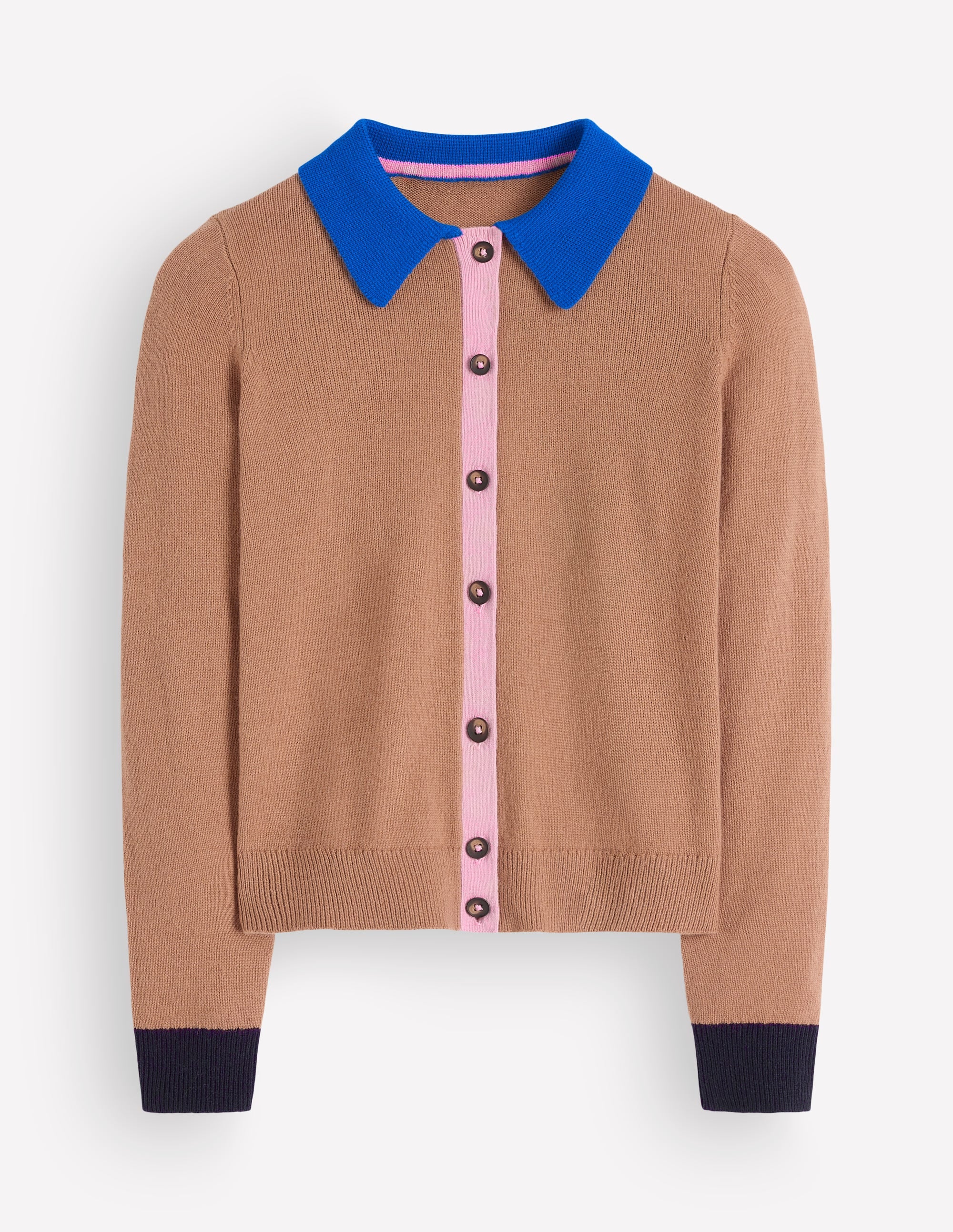 Ariadne Alpaca Blend Cardigan-Camel Melange, Colour Block - Image 5