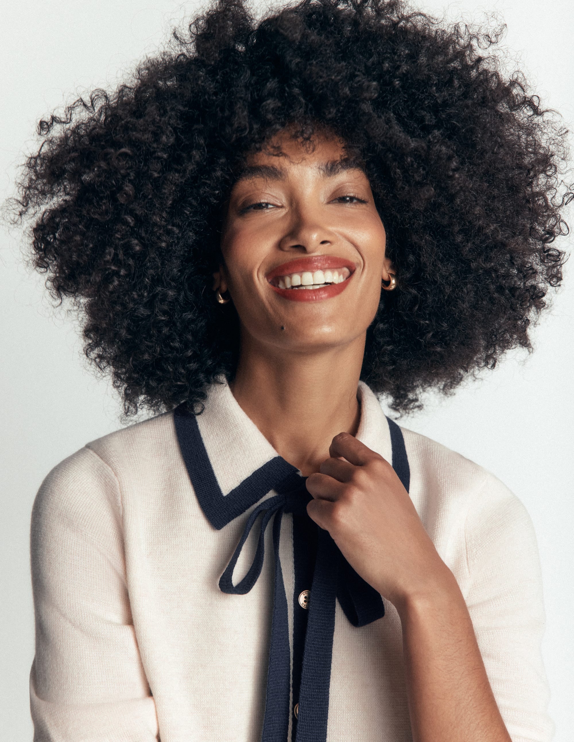Elizabeth Bow Knitted Jacket-Warm Ivory - Image 3