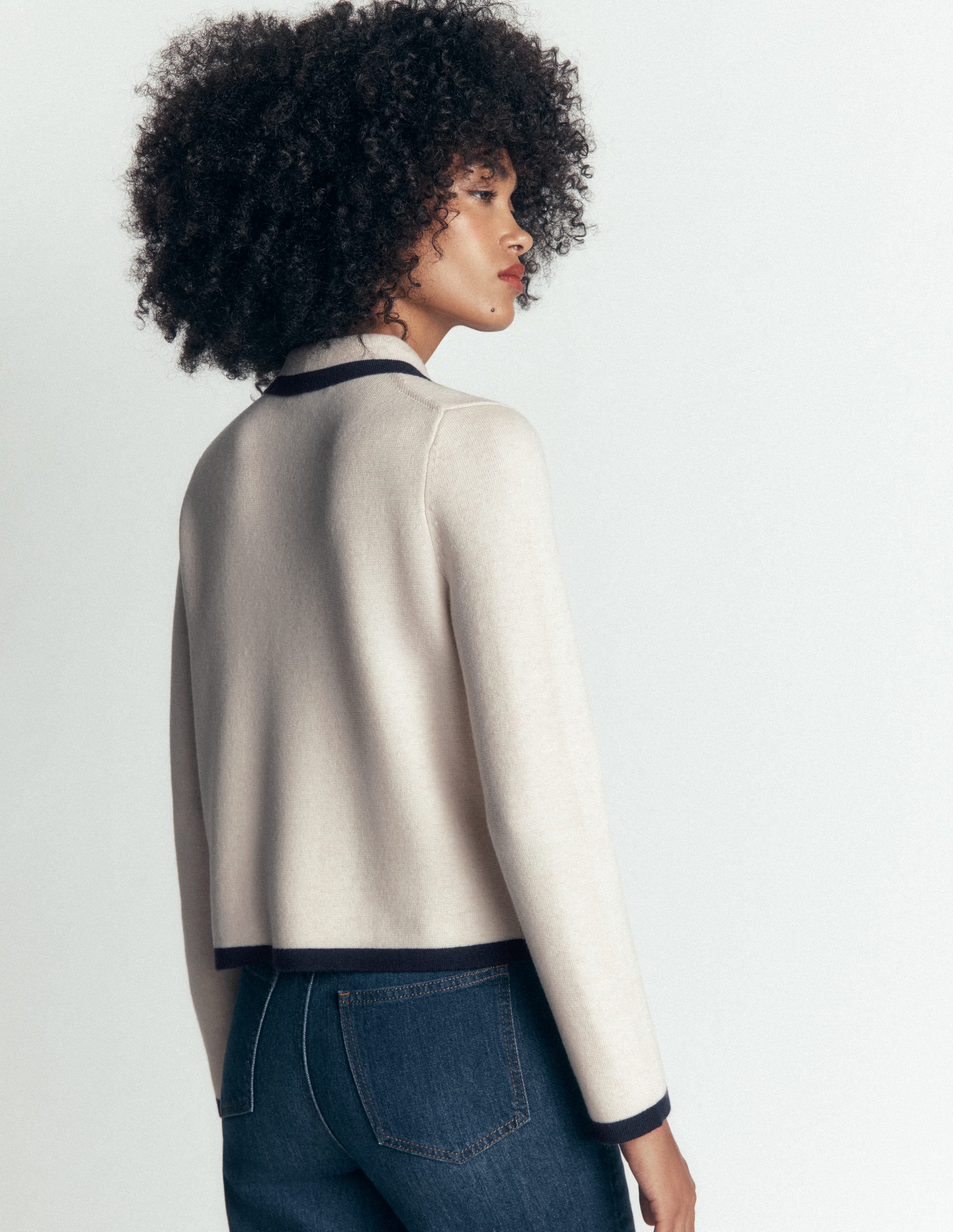 Elizabeth Bow Knitted Jacket-Warm Ivory - Image 4