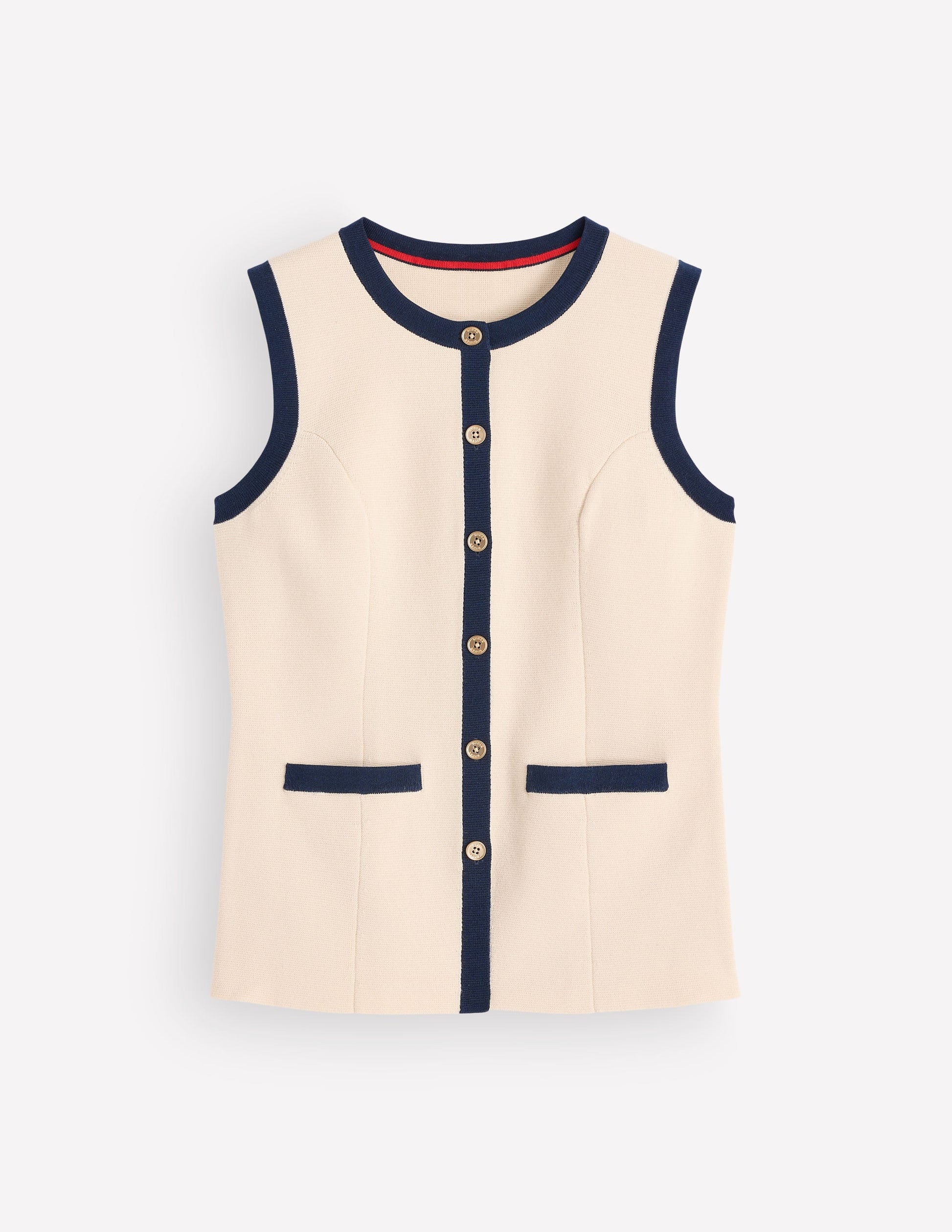 Crew Milano Waistcoat-Ivory-7
