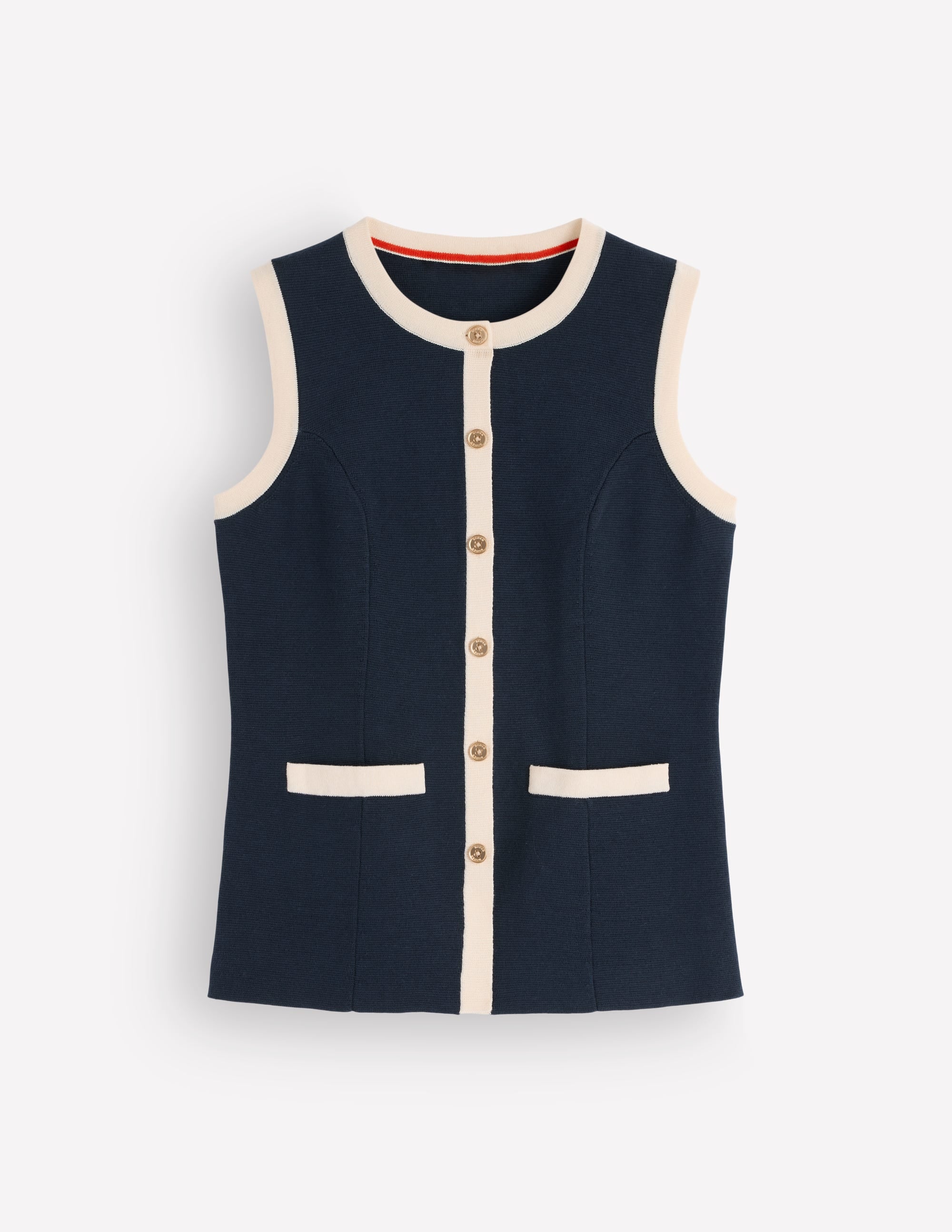 Crew Milano Waistcoat-Navy - Image 6