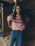 Chunky Fair Isle Jumper-Spring Blossom Pink, Fair Isle