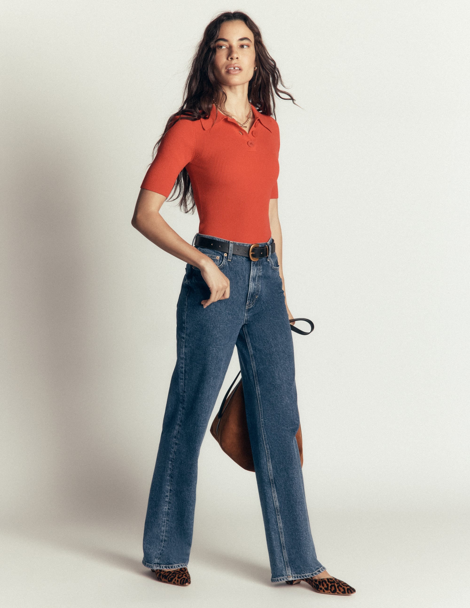High Rise Column Leg Jeans-Dark Vintage - Image 1