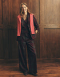 Belgravia Wool Blend Trousers-Maroon And Olive Check