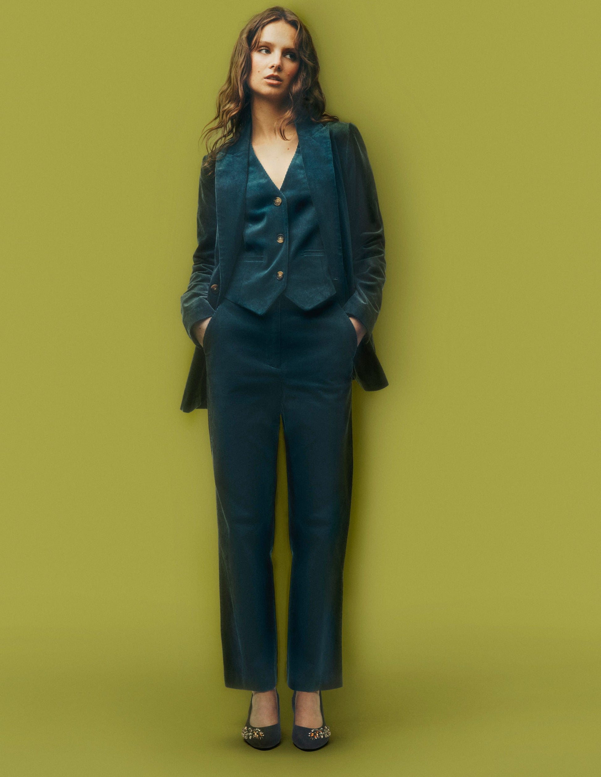 Canonbury Cord Trousers-Storm Blue-1