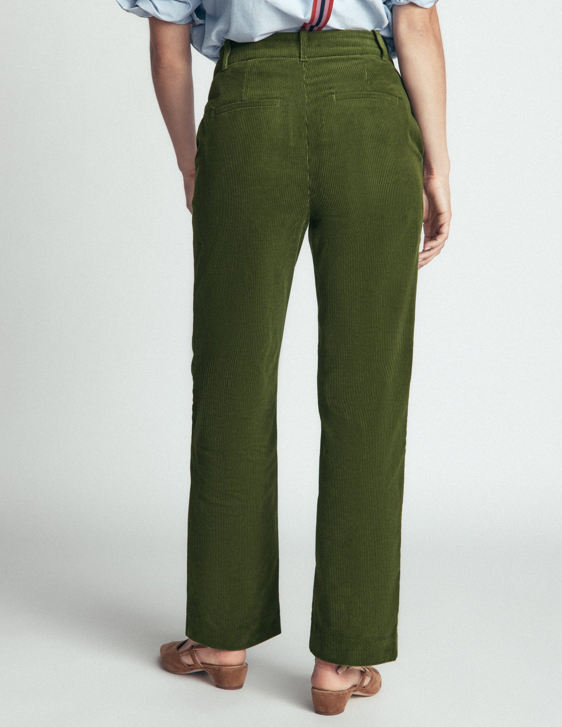 Canonbury Cord Trousers-Forest Green-3