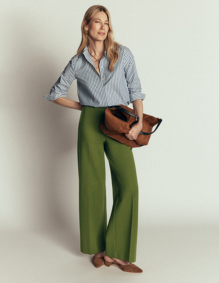 Belgravia Ponte Trousers-Forest Green