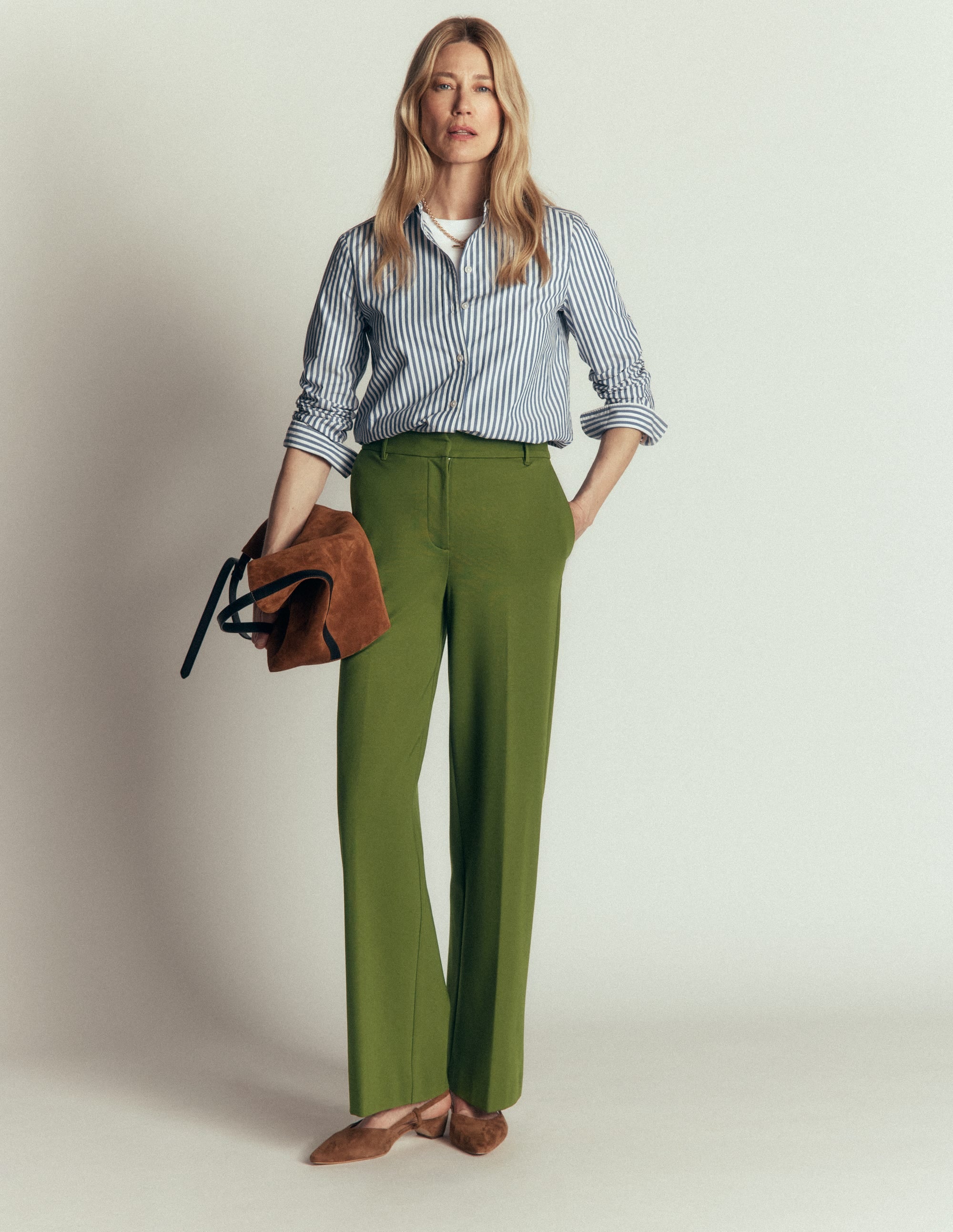 Belgravia Ponte Trousers-Forest Green - Image 4