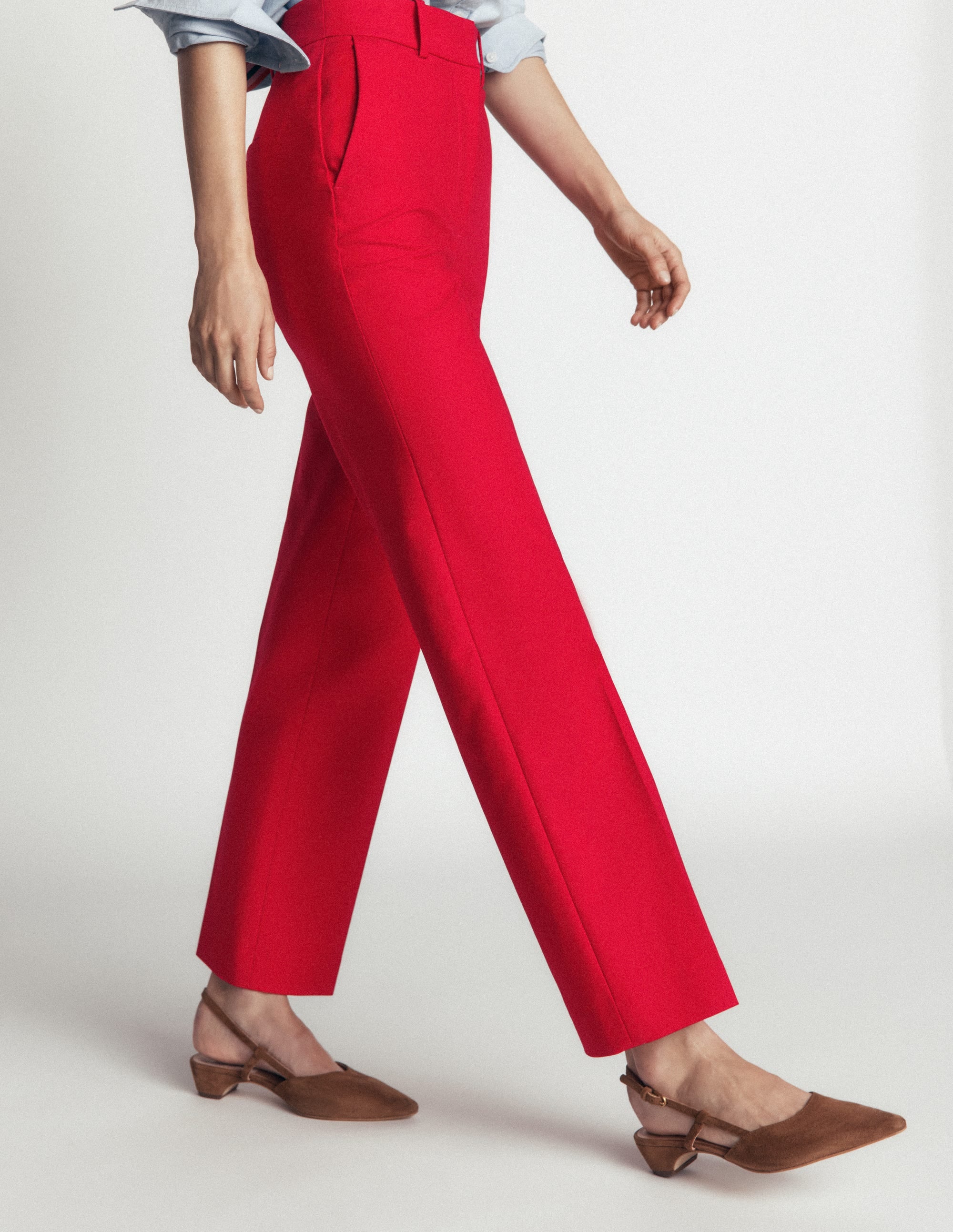 Canonbury Cotton 7/8 Trousers-Salsa Red - Image 4
