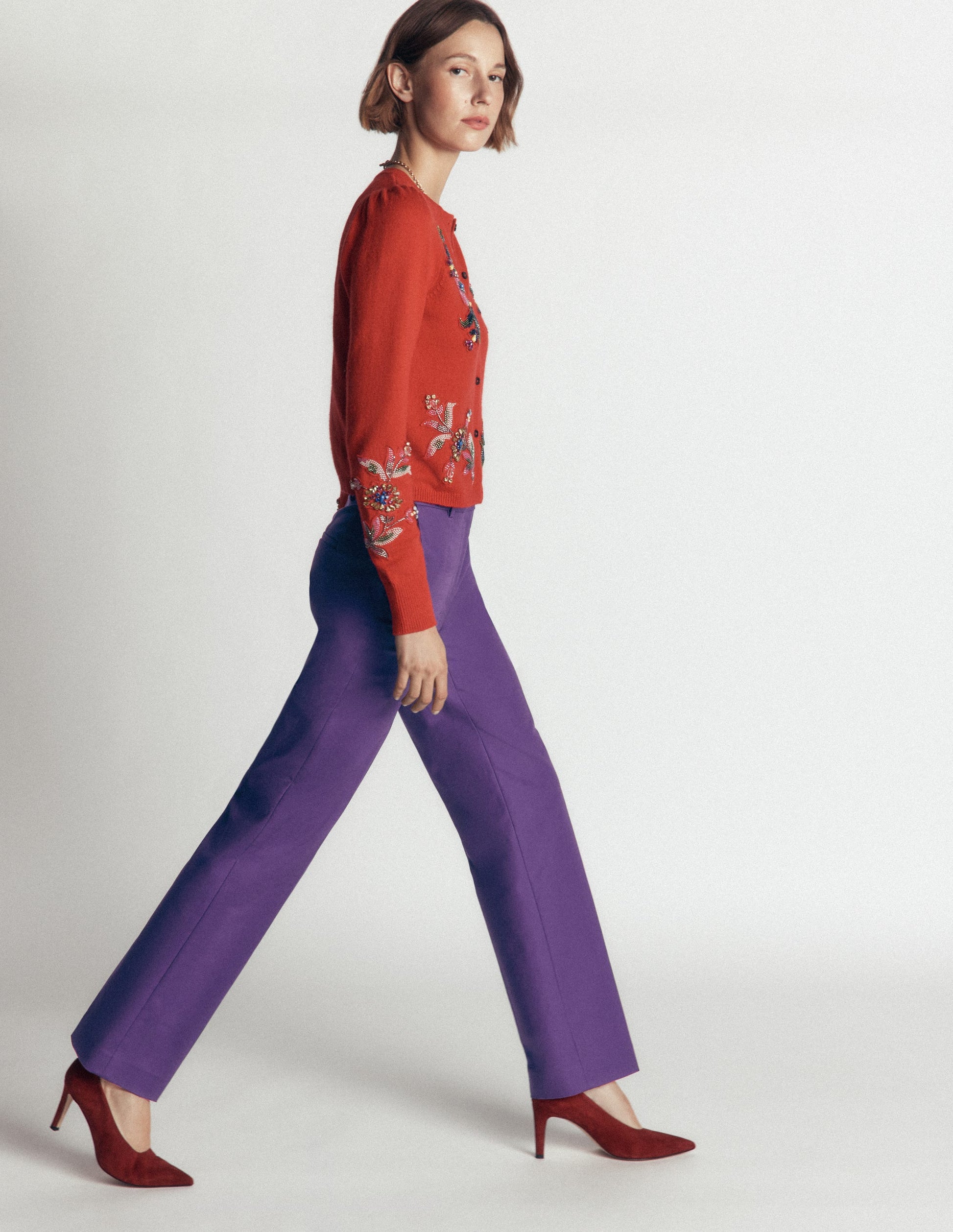 Canonbury Cotton Trousers-Deep Grape-2