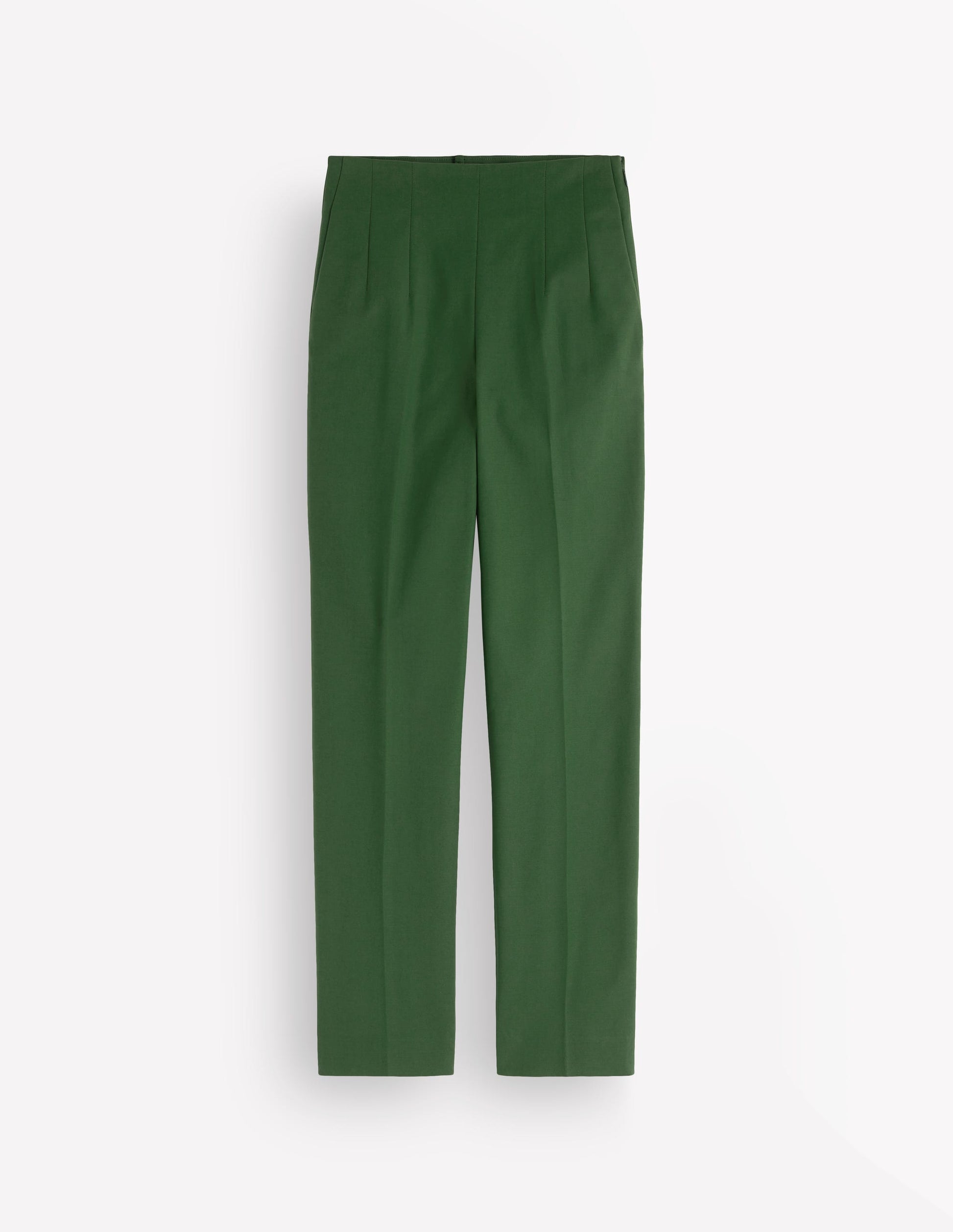 Slim Leg Cotton Trousers-Dark Green-6