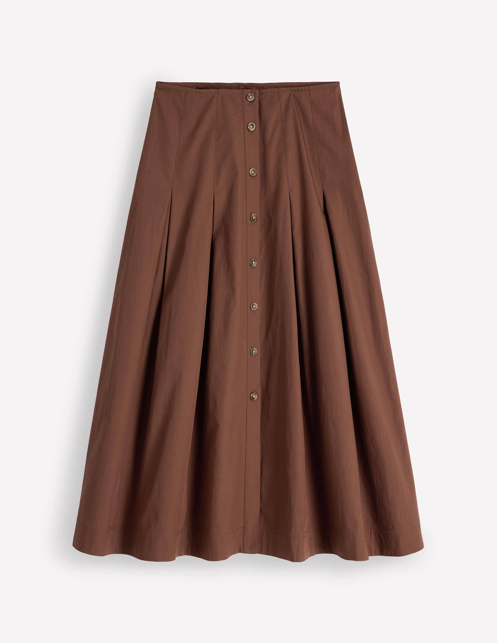 High Waist Pleated Skirt-Raw Umber - Image 6