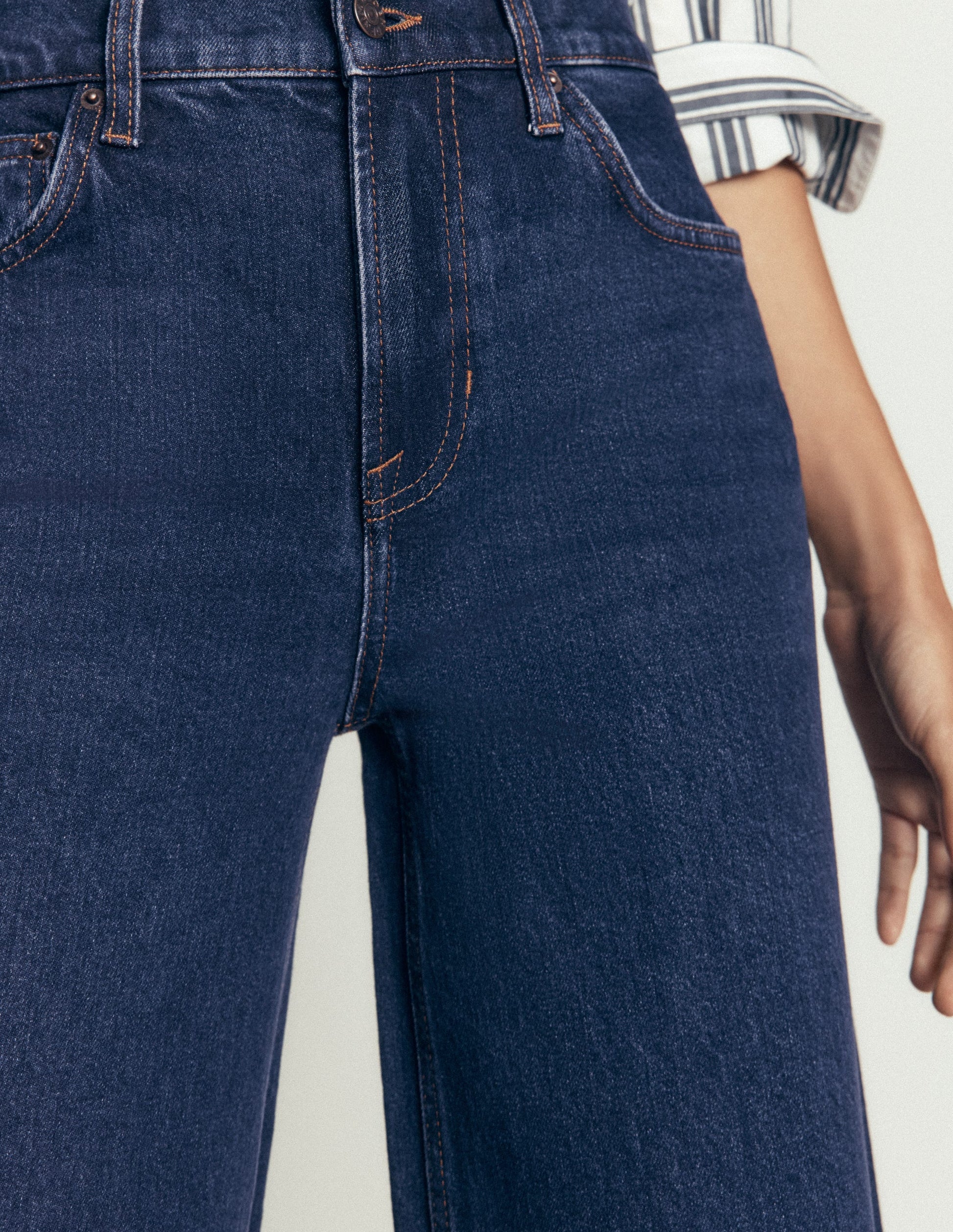 High Rise Wide Leg Jeans-Indigo Rinse-2