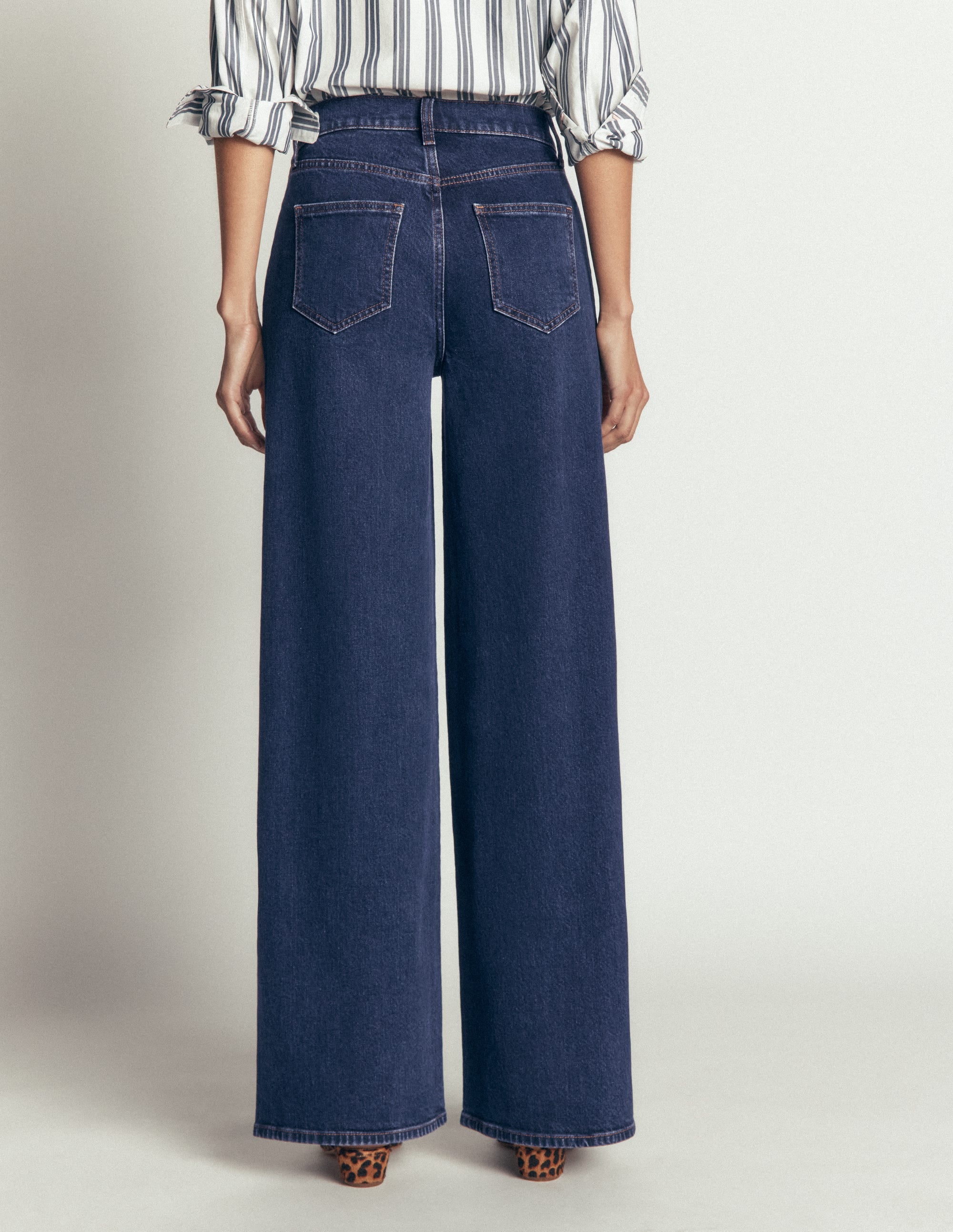 High Rise Wide Leg Jeans-Indigo Rinse - Image 3