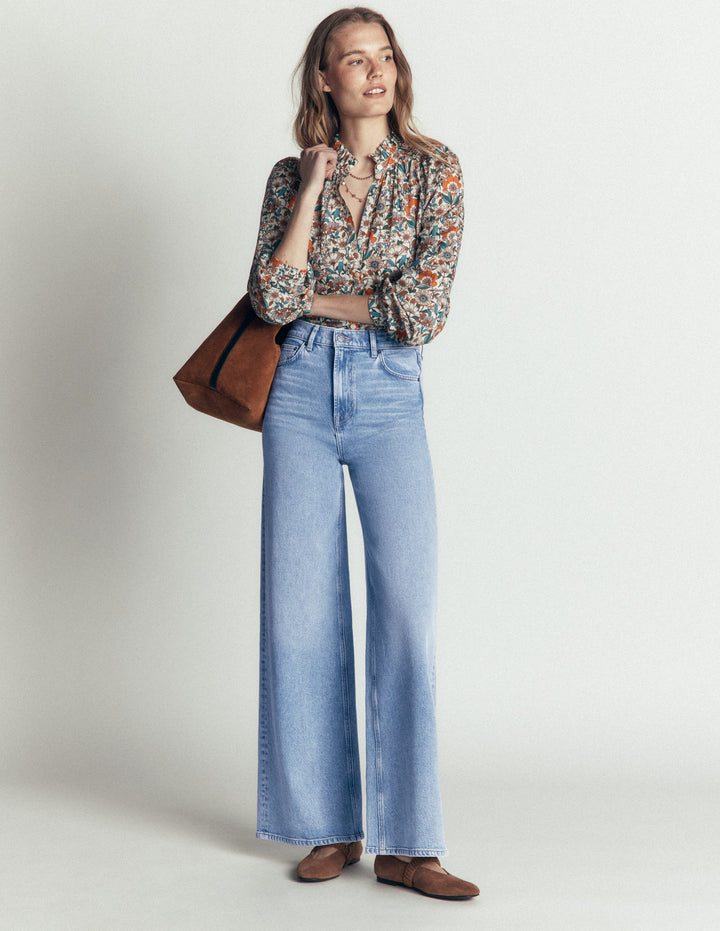 High Rise Wide Leg Jeans-Light Vintage