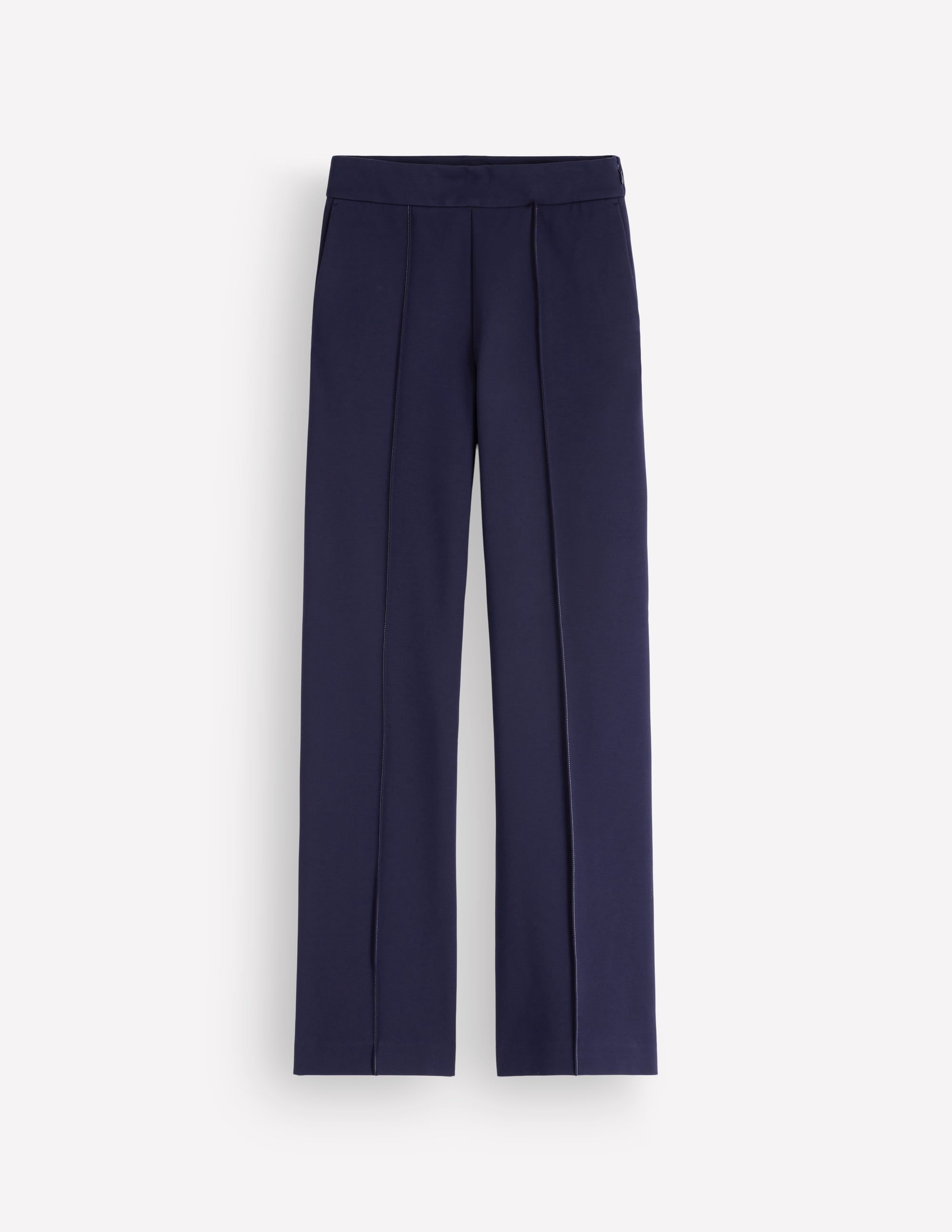 Straight Leg Ponte Trousers-Navy - Image 6
