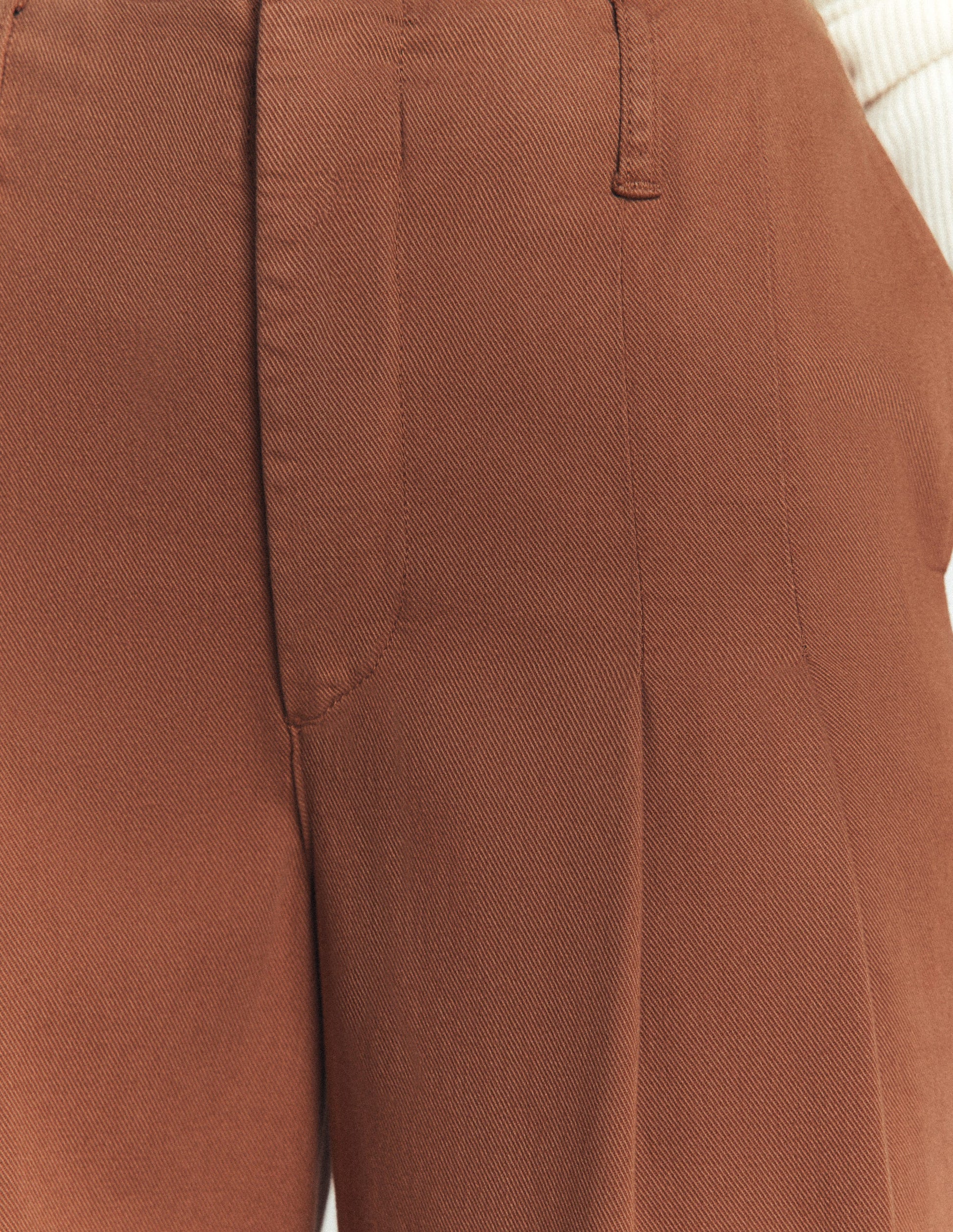 Mayfair Pleat Detail Trousers-Burnt Orange-2